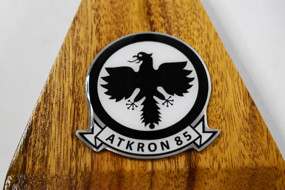 VA-85 Black Falcons A-6e (1981) Intruder Model, 1/36th Scale, Mahogany, Navy