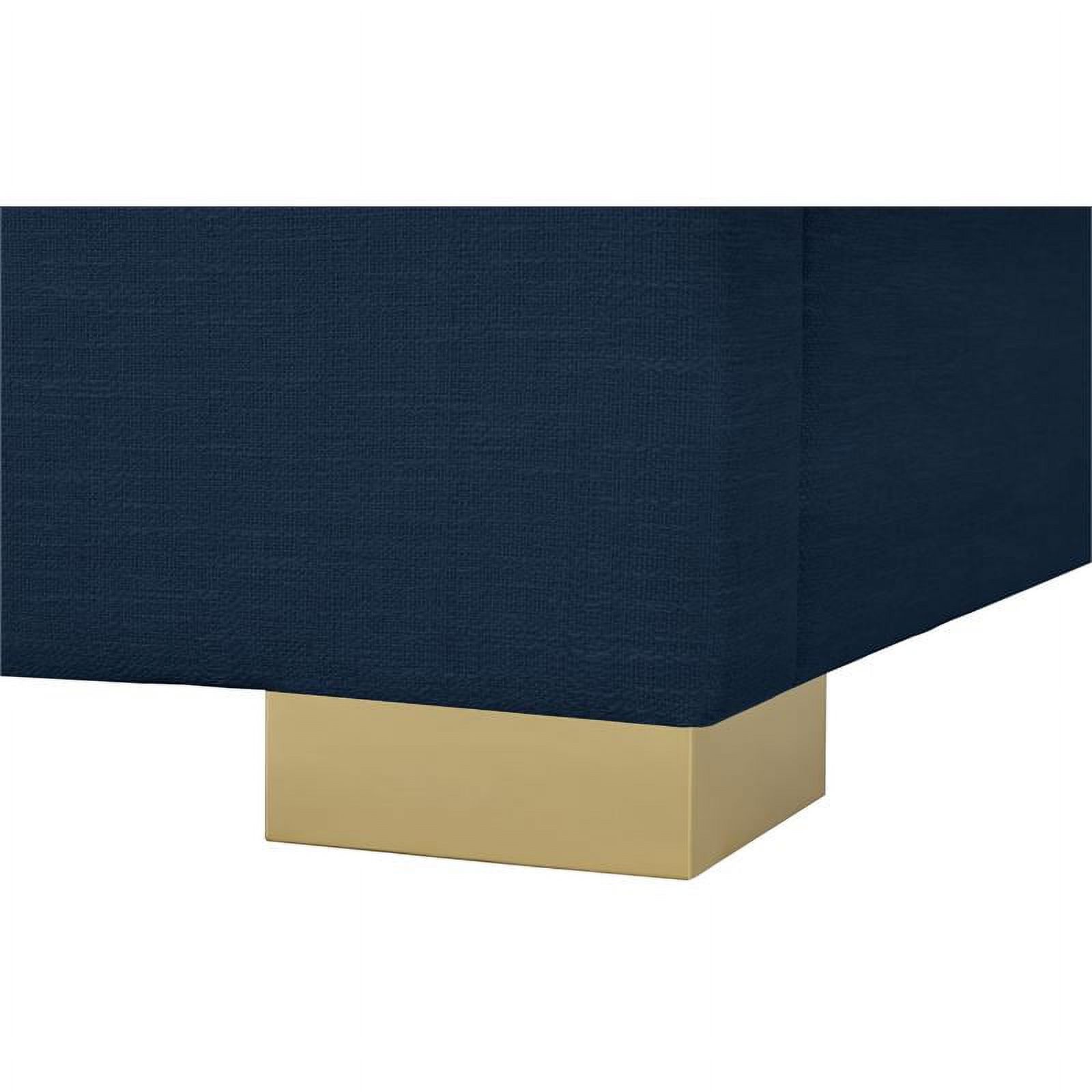 Meridian Furniture Crosby Navy Linen Textured Fabric Twin Bed