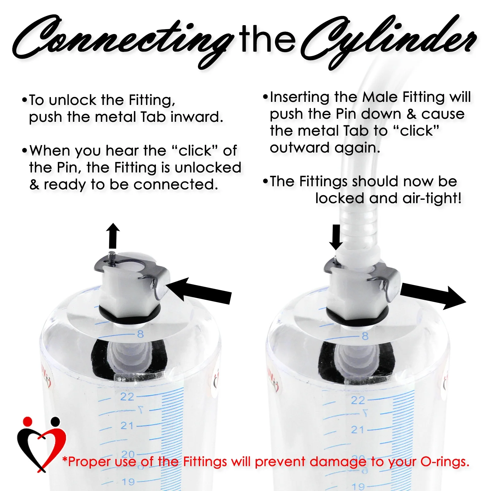 LeLuv Maxi Penis Pump | Black Handle + Vacuum Gauge | Premuium Uncollapsable Silicone Hose | 9