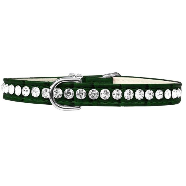 Mirage Pet 82-19-EGC14 Beverly Style Rhinestone Designer Croc Dog Collar, Emerald Green - Size 14