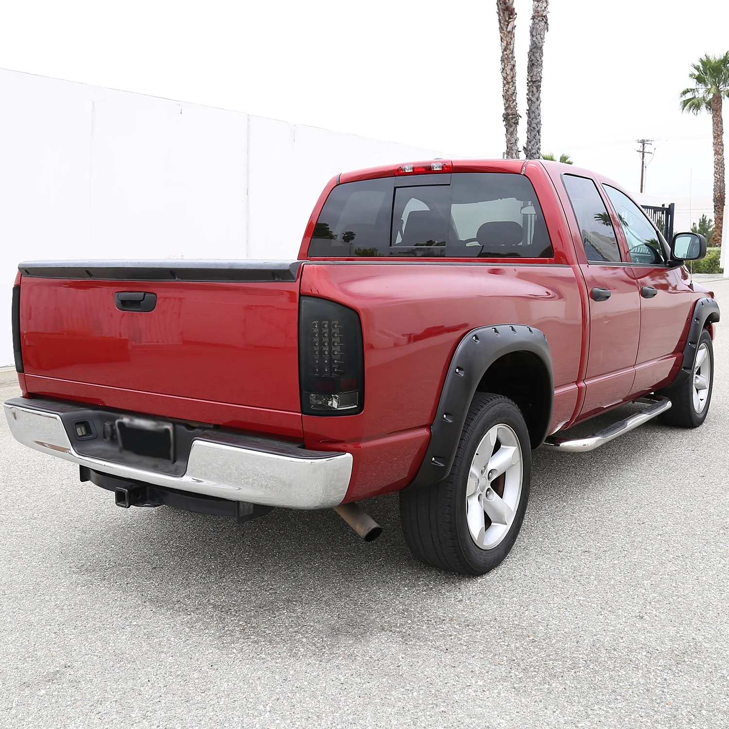 Spec-D Tuning Glossy Black Housing Smoke Lens LED Tail Lights Compatible with 2007-2008 Dodge Ram 1500 , 2007-2009 Dodge Ram 2500/3500 Left + Right Pair Assembly