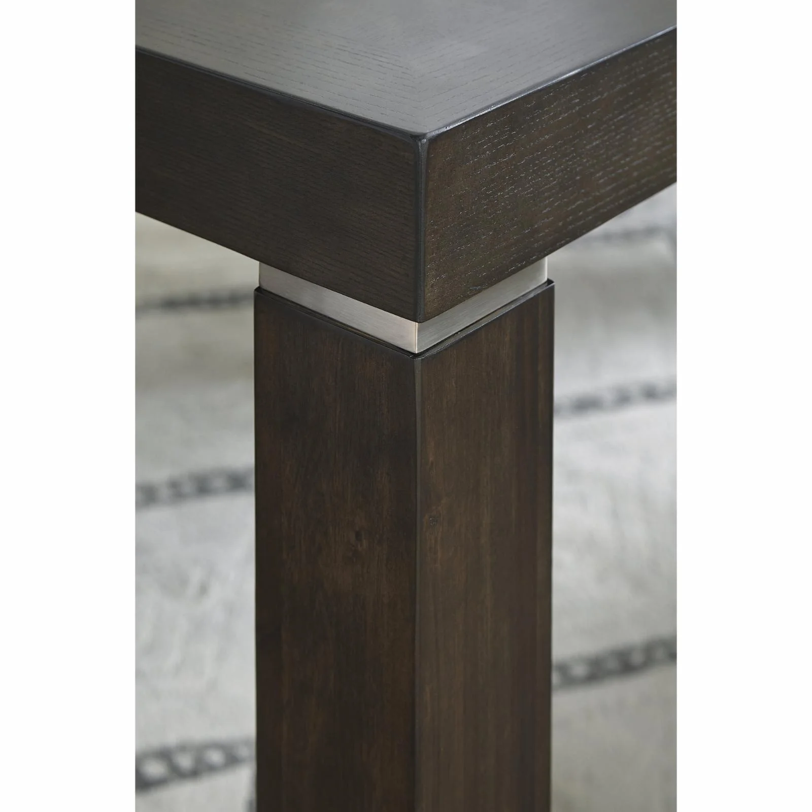 Ashley Furniture Hyndell Extendable Dining Table in Dark Brown