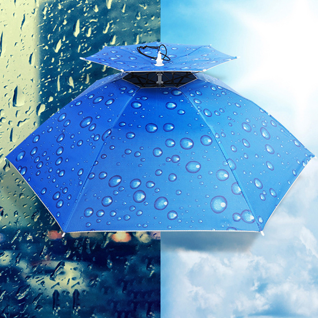 Umbrella Hat Rain-proof Unisex Folding Windproof Fishing Umbrella Head Umbrella