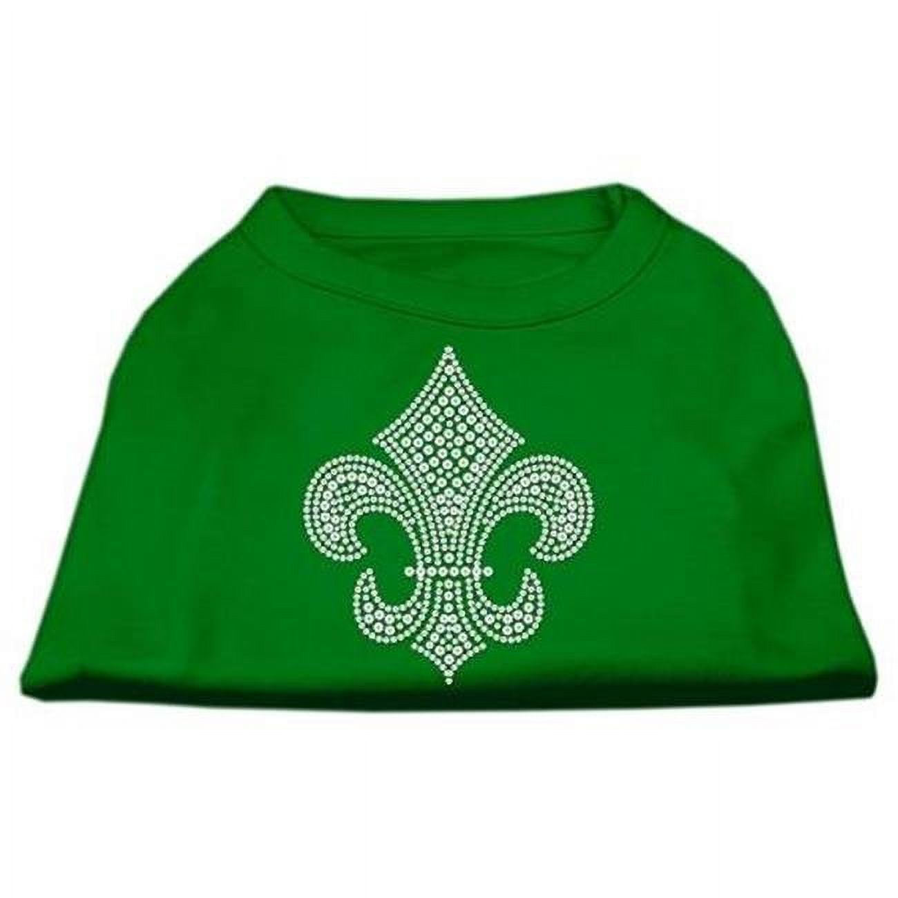 Silver Fleur de Lis Rhinestone Shirts Emerald Green XL (16)