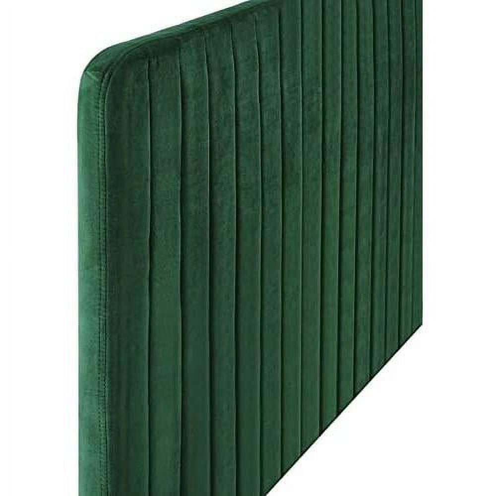 Milenna Channel Tufted Performance Velvet Headboard, , Emerald