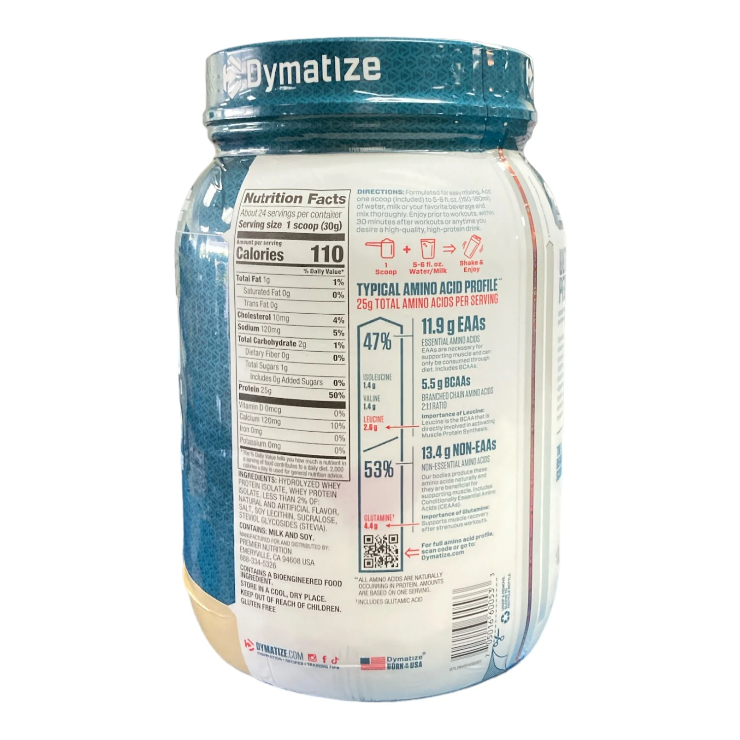 Dymatize ISO 100 Hydrolyzed Whey Protein Powder, 1.6lbs, Gourmet Vanilla