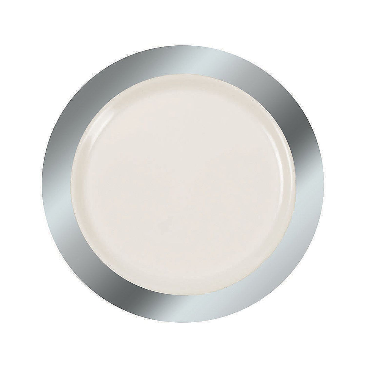 Prem Ivory Silver Trim Dessert Plate 25P - Party Supplies - 25 Pieces