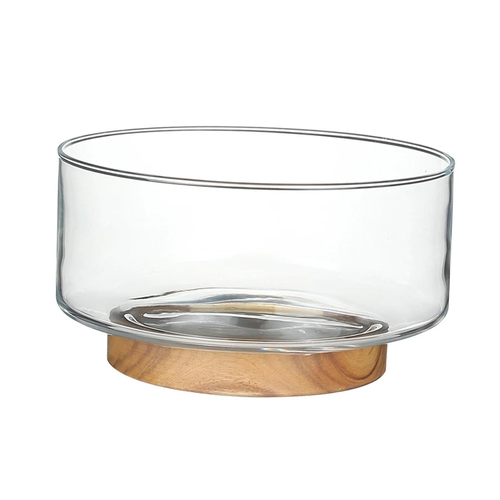 Snacks Fruit Basket Bowl with Wooden Pedestal Fruit Dish Plate Serving Bowl Tray S