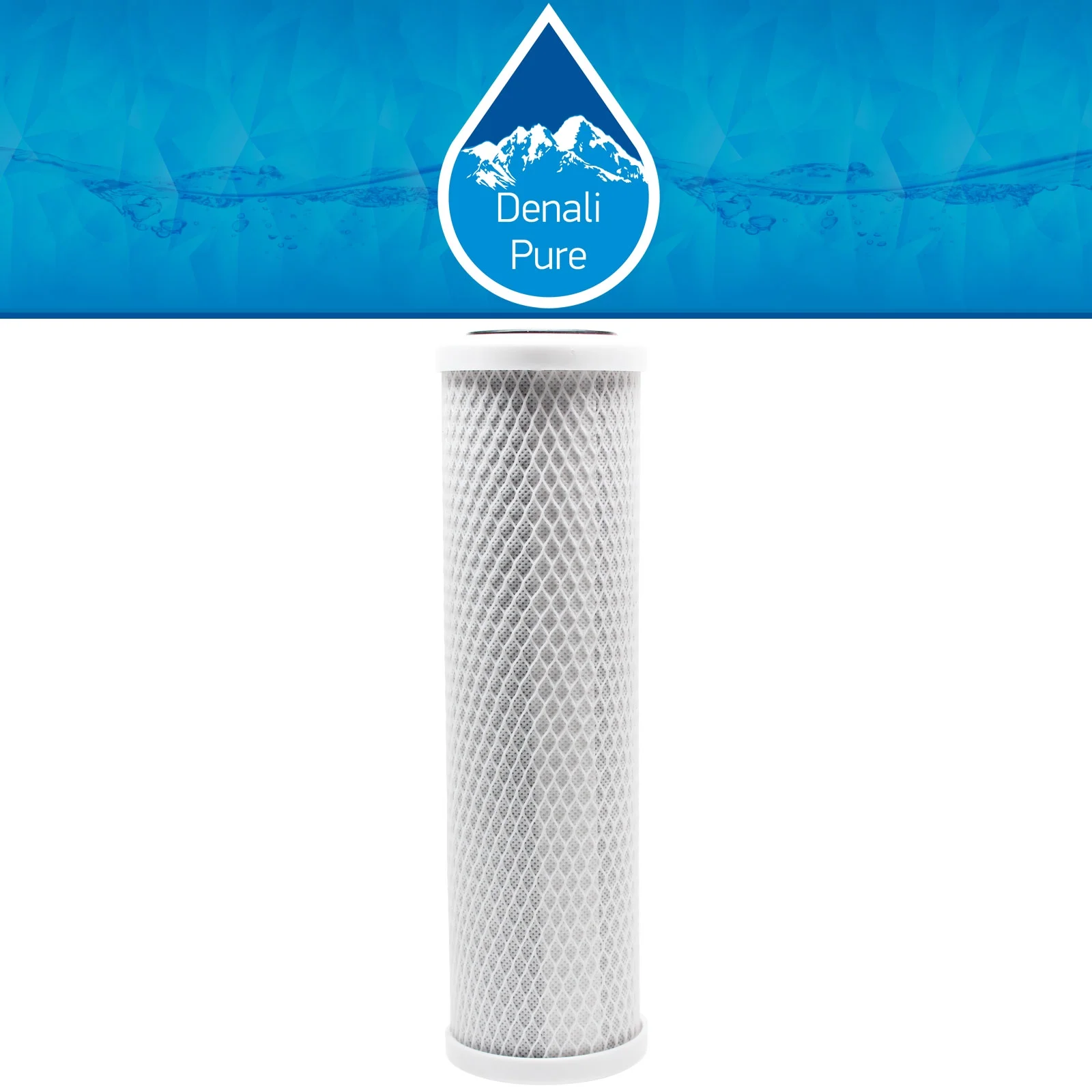 2-Pack Replacement for AquaFX Mak-50-CB Activated Carbon Block Filter - Universal 10 inch Filter for AquaFX Mako RO/DI - Denali Pure Brand