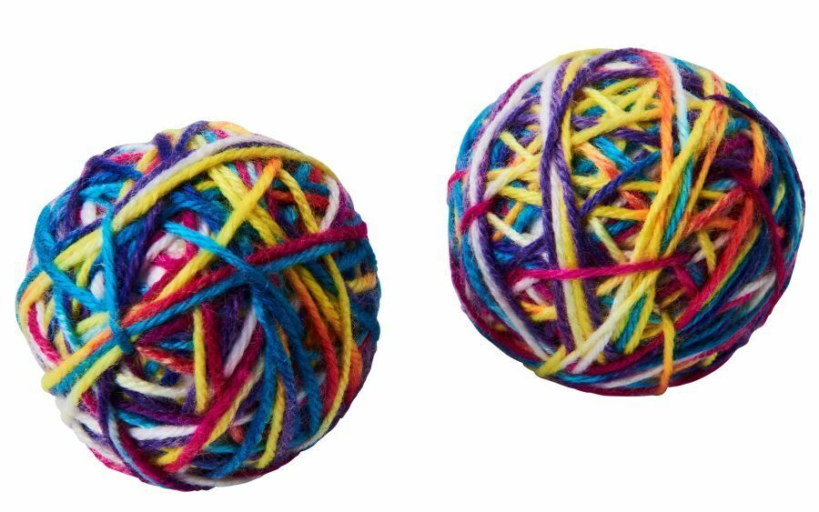 Spot Sew Much Fun Yarn Ball Cat Toy Multi 2.5 in, 2 pk