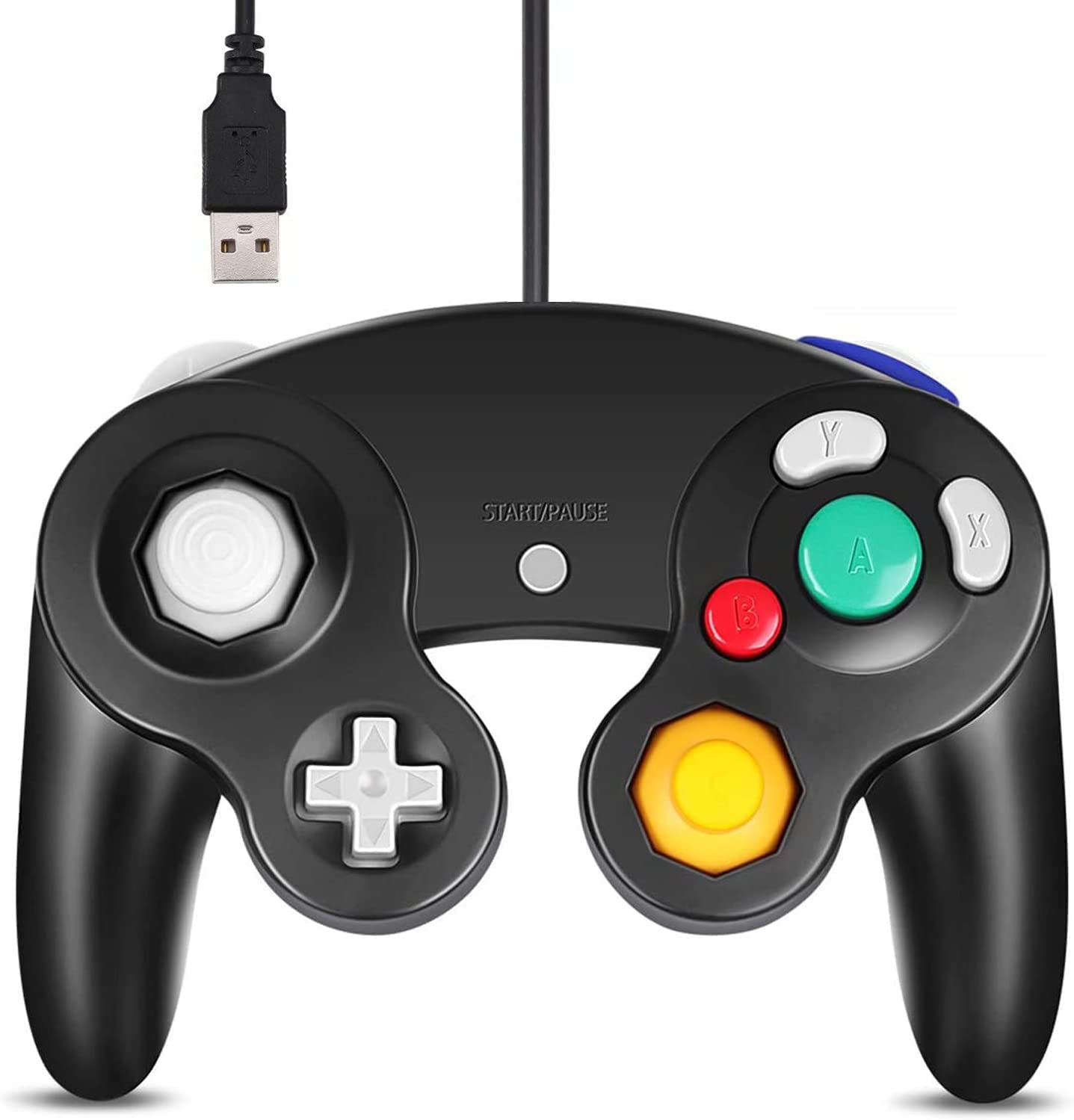 GC Controller, Replacement for Gamecube Controller, Compatible with Wired USB Game Cube Controller/PC Windows