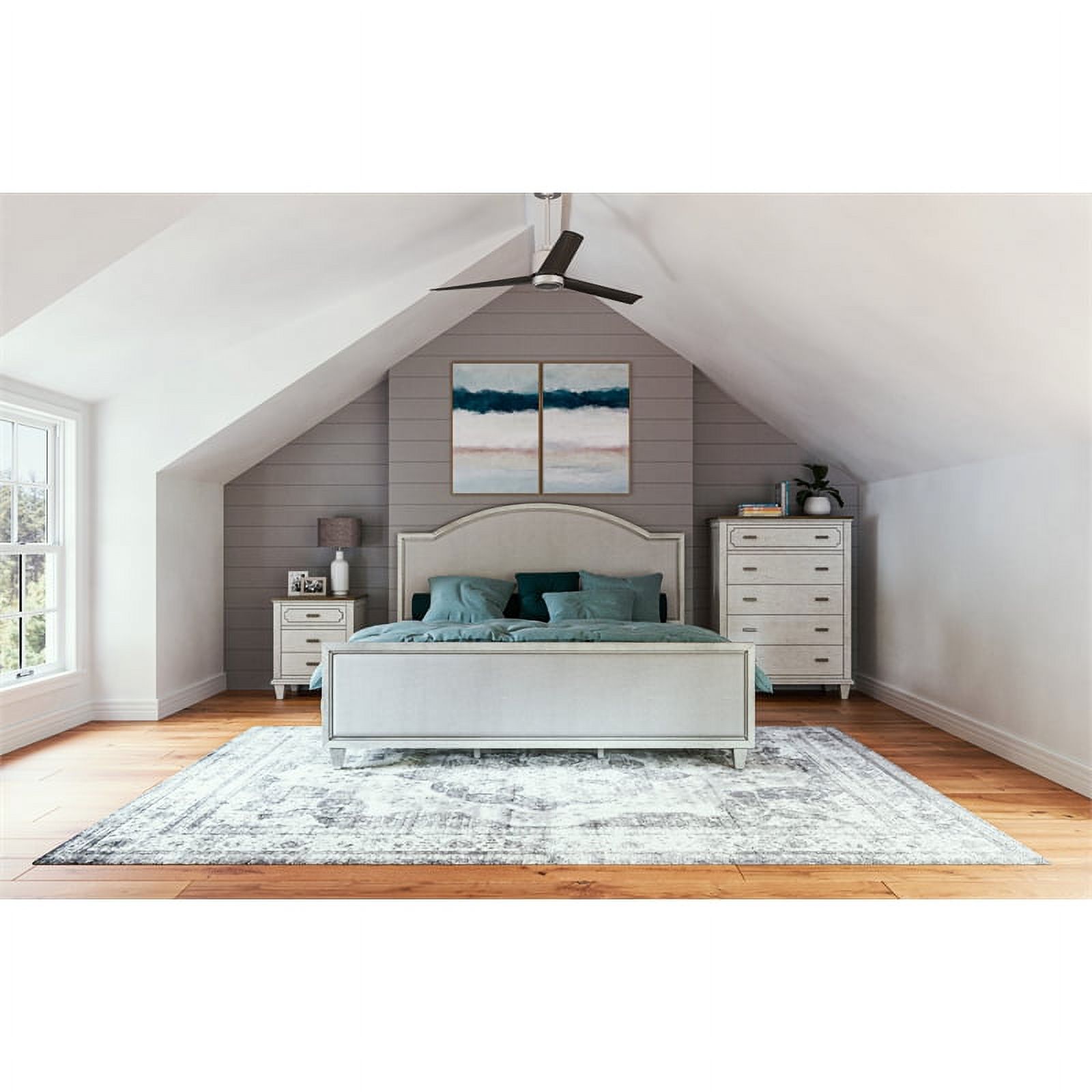 Bowery Hill Coastal Cottage Wooden Drawer Chest in Gray Finish