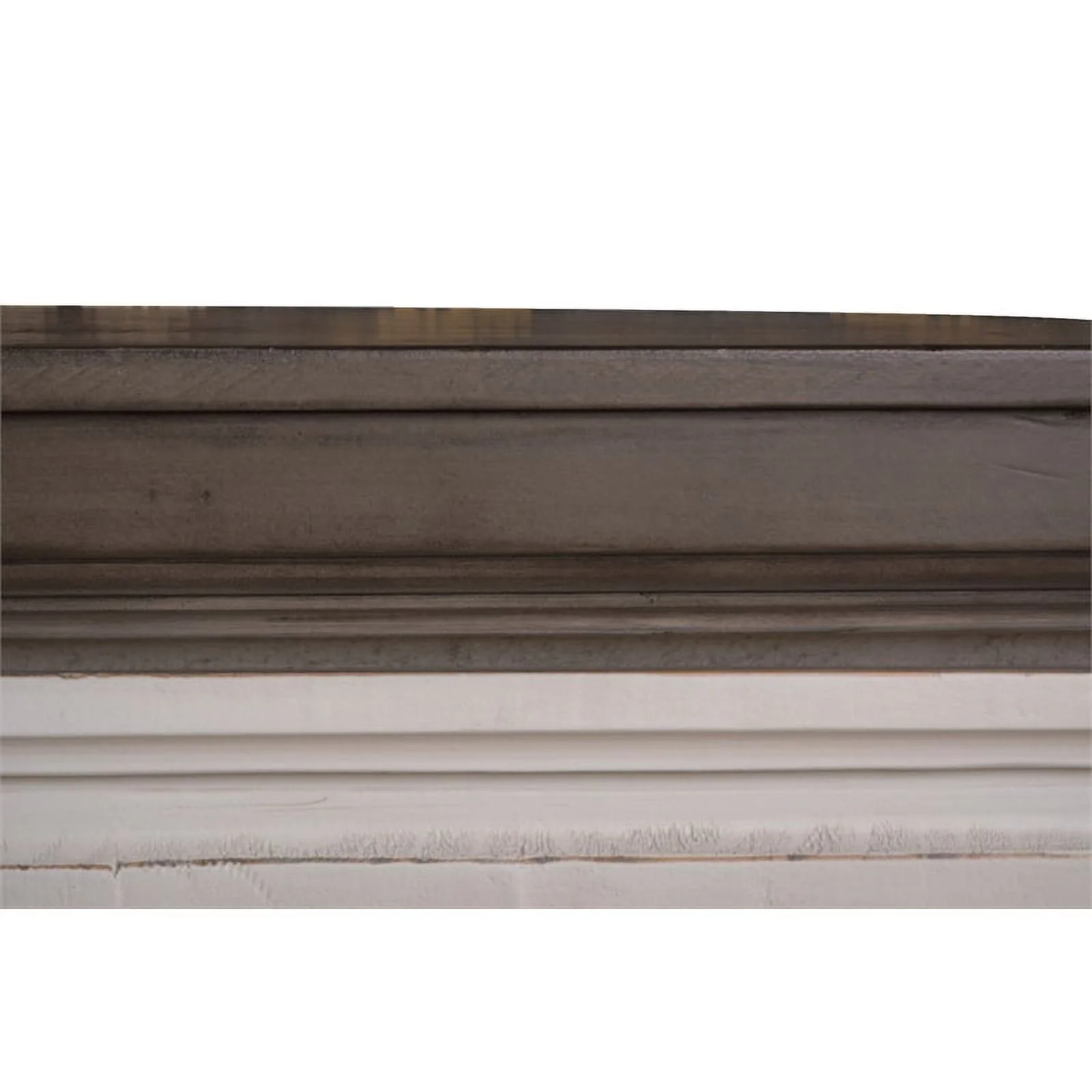 Sunset Trading Rustic French King Panel Bed - Distressed White and Brown Solid Wood