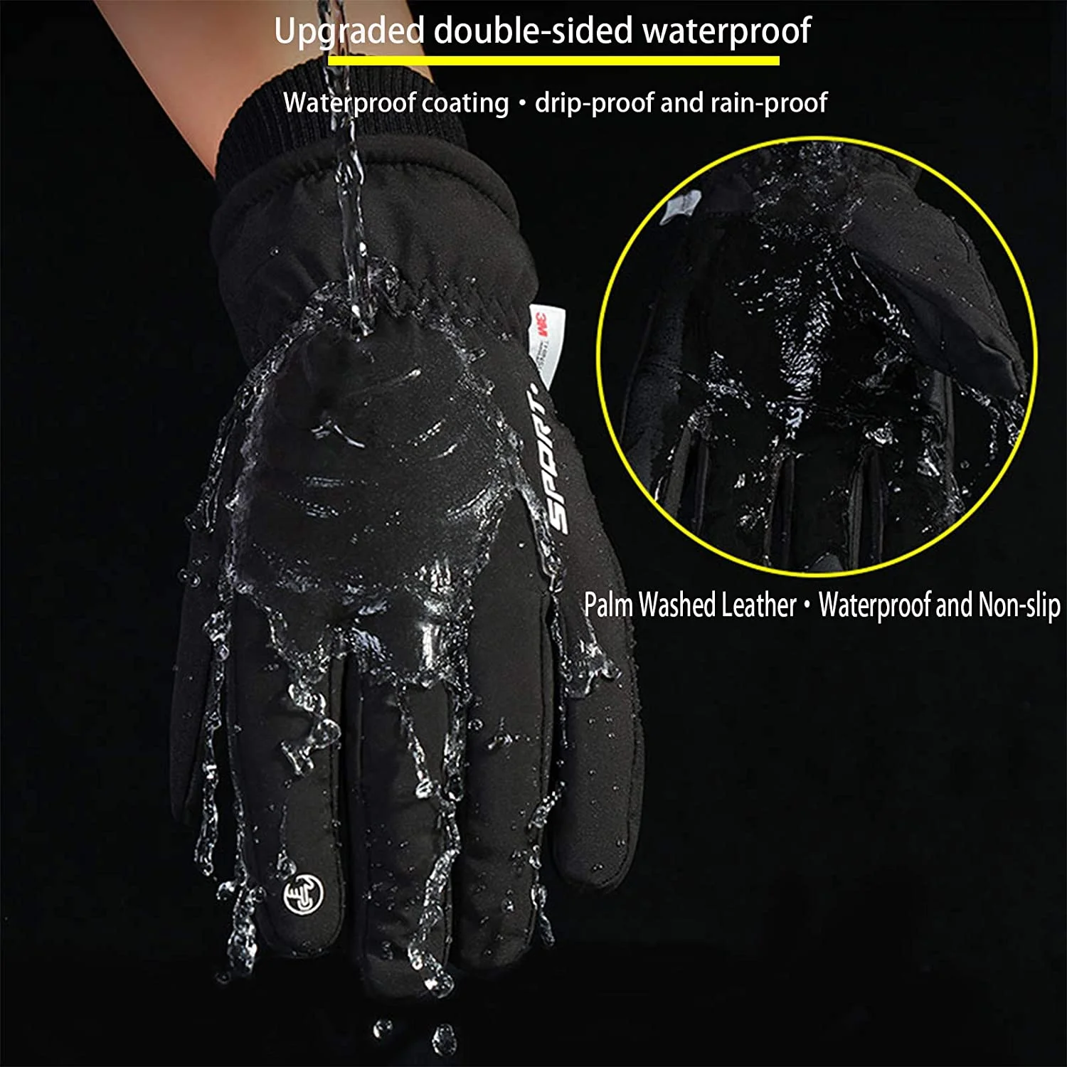 Winter gloves men women running Touchscreen gloves waterproof windproof cold weather warm riding ski Climbing bike exercise