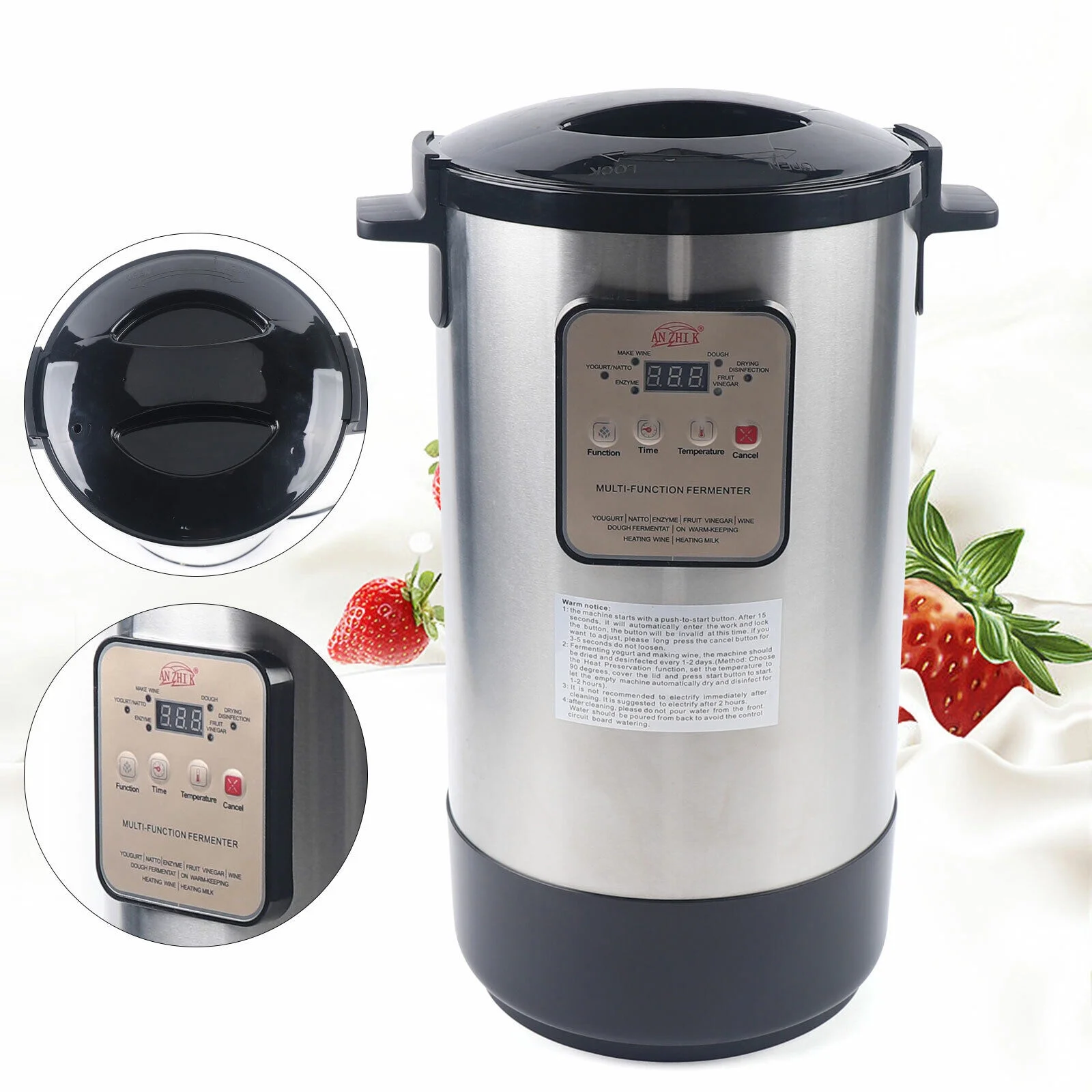 Fermentation Machine 12L Automatic Intelligent Control Yogurt Maker Rice Wine Fermenter