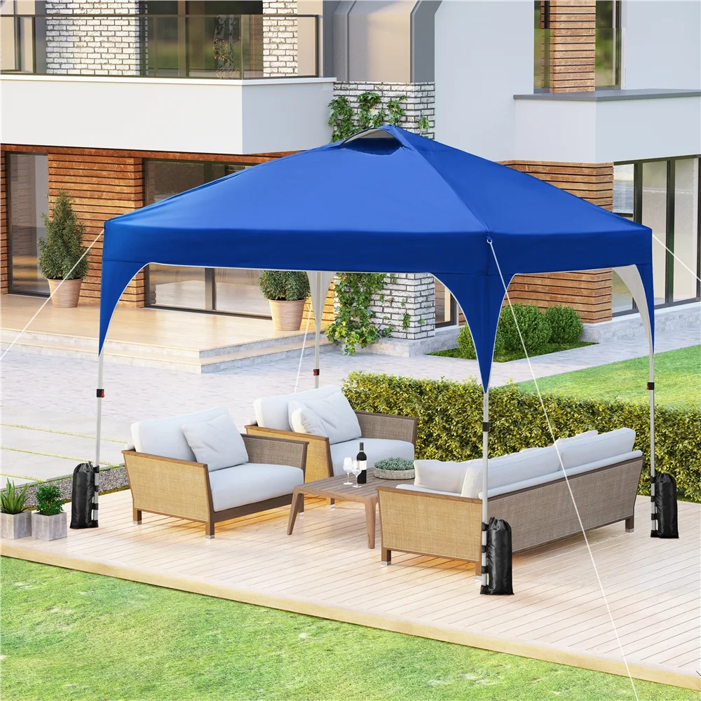Topeakmart 8x8ft Pop Up Canopy Tent with Roller Bag, Blue
