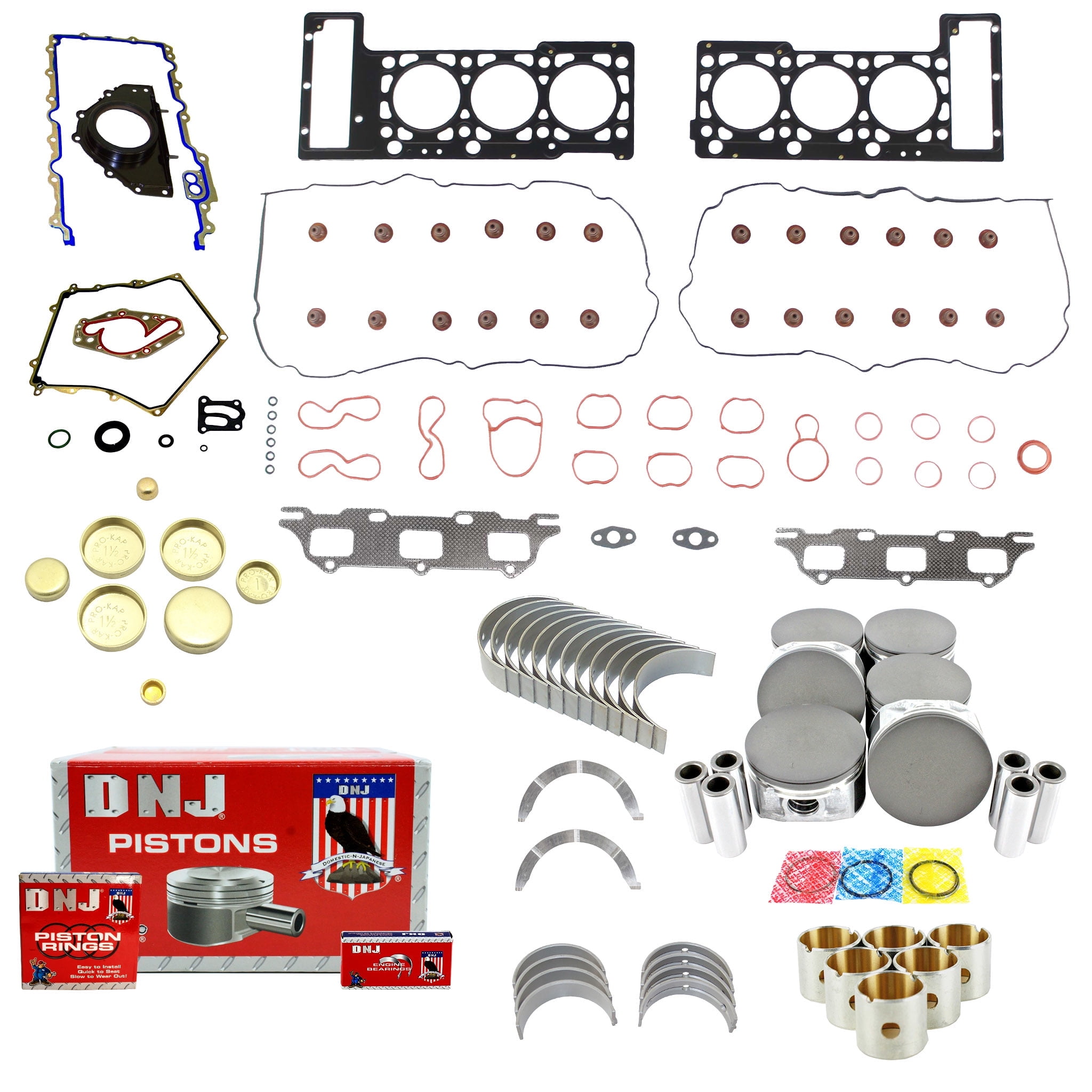 DNJ EK1116 Engine Rebuild Kit Fits Cars & Trucks 2005-2008 Chrysler Dodge 300 Avenger Charger Magnum Sebring 2.7L DOHC V6 24V 167cid