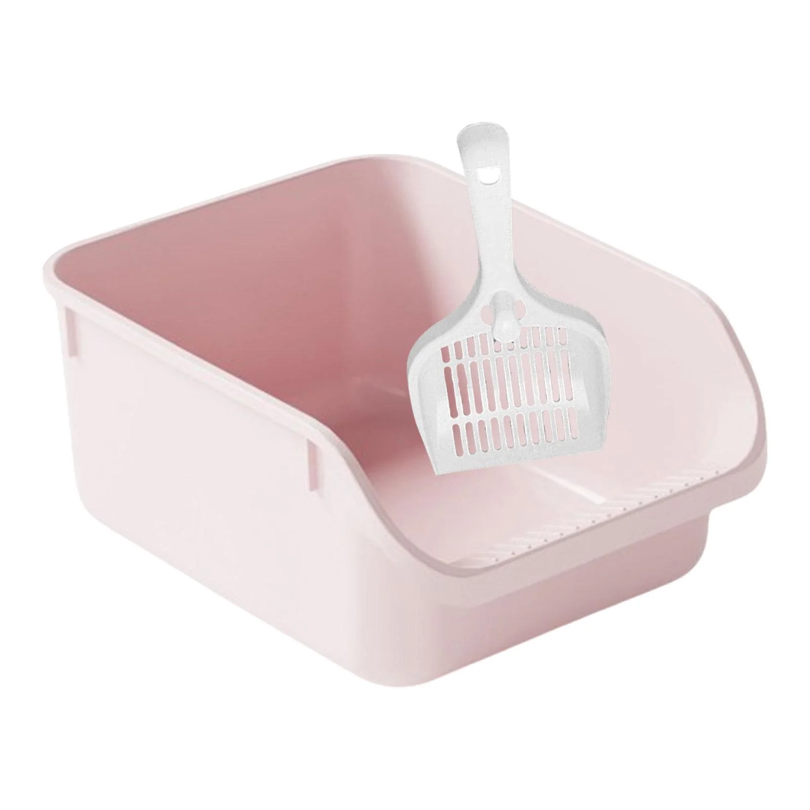 TOOYFUL Cat Toilet Sand Box s Litter Litter Container High Sided Easy Carry Kitty Litter Pan Cat Litter Toilet pink