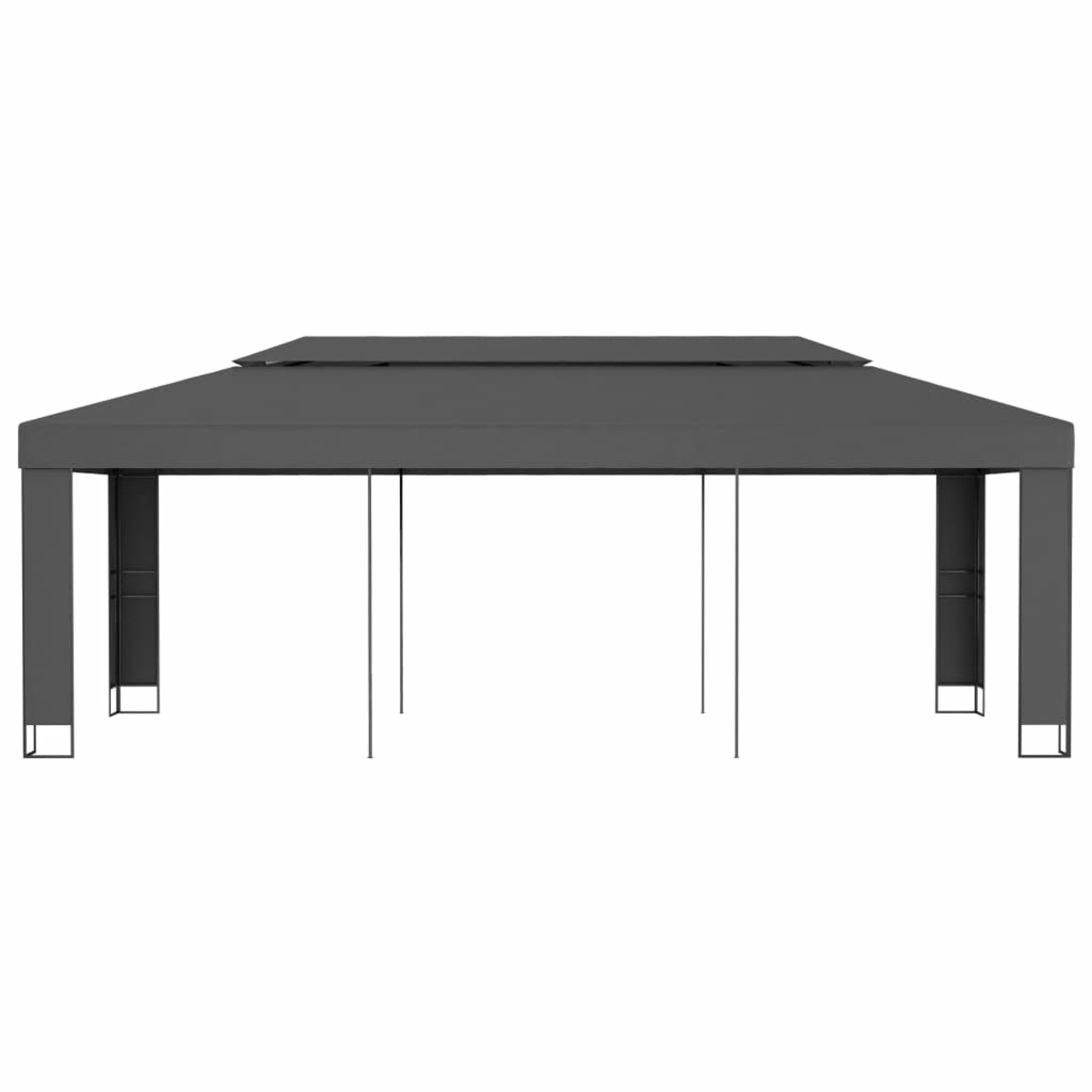 Dcenta Party Tent Outdoor Gazebo Canopy with Double Roof Sun Shade Shelter Steel Frame Anthracite for Patio, Wedding, BBQ, Camping, Festival Events 9.8ft x 19.6ft (W x D)