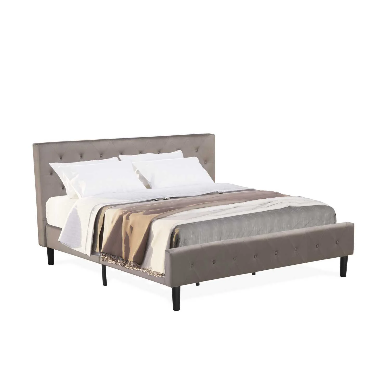 East West Furniture Nolan 3-Piece Wood King Bedroom Set in Jacobean/Brown