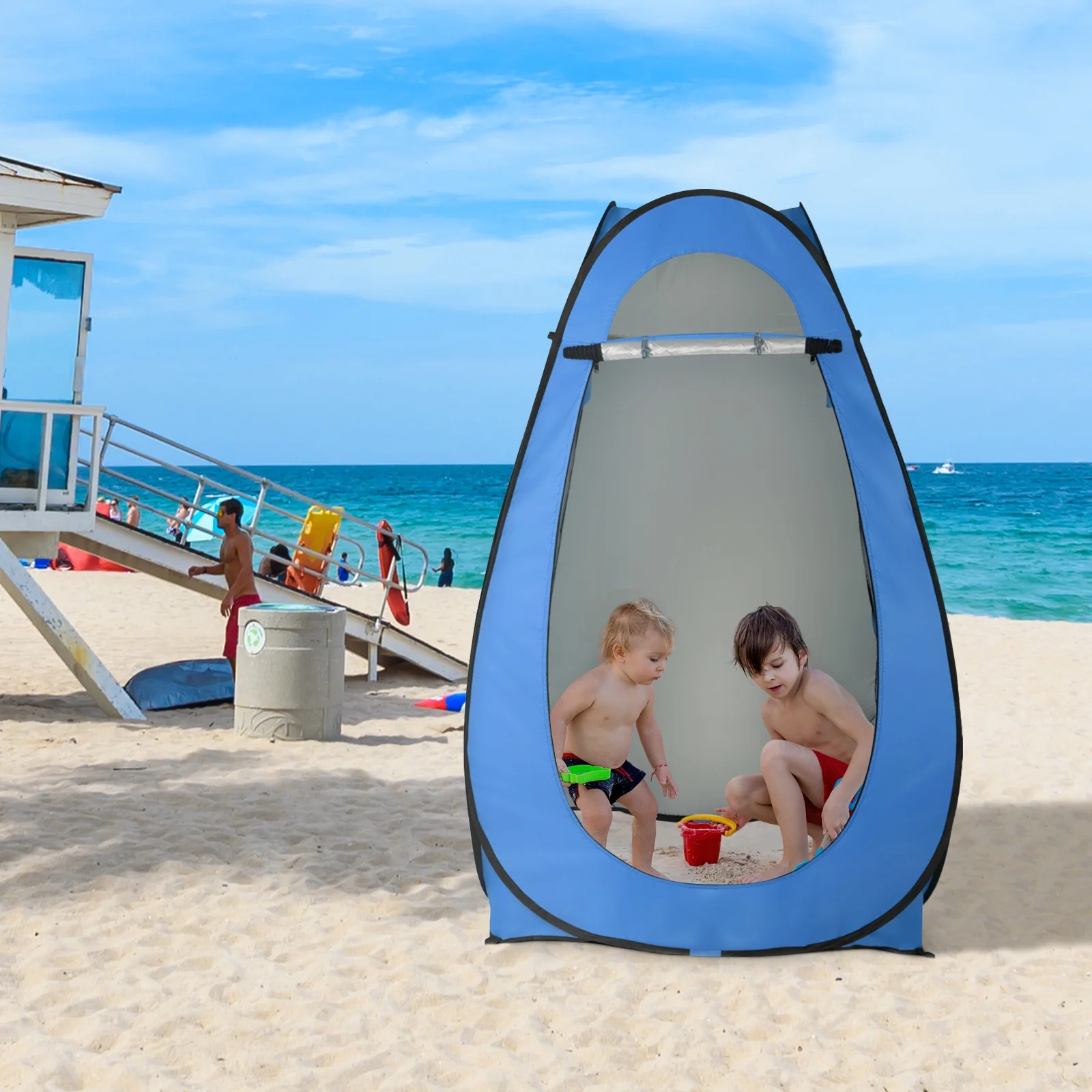 SalonMore Pop up Shower Tent Instant Portable Outdoor Camping Tent Blue