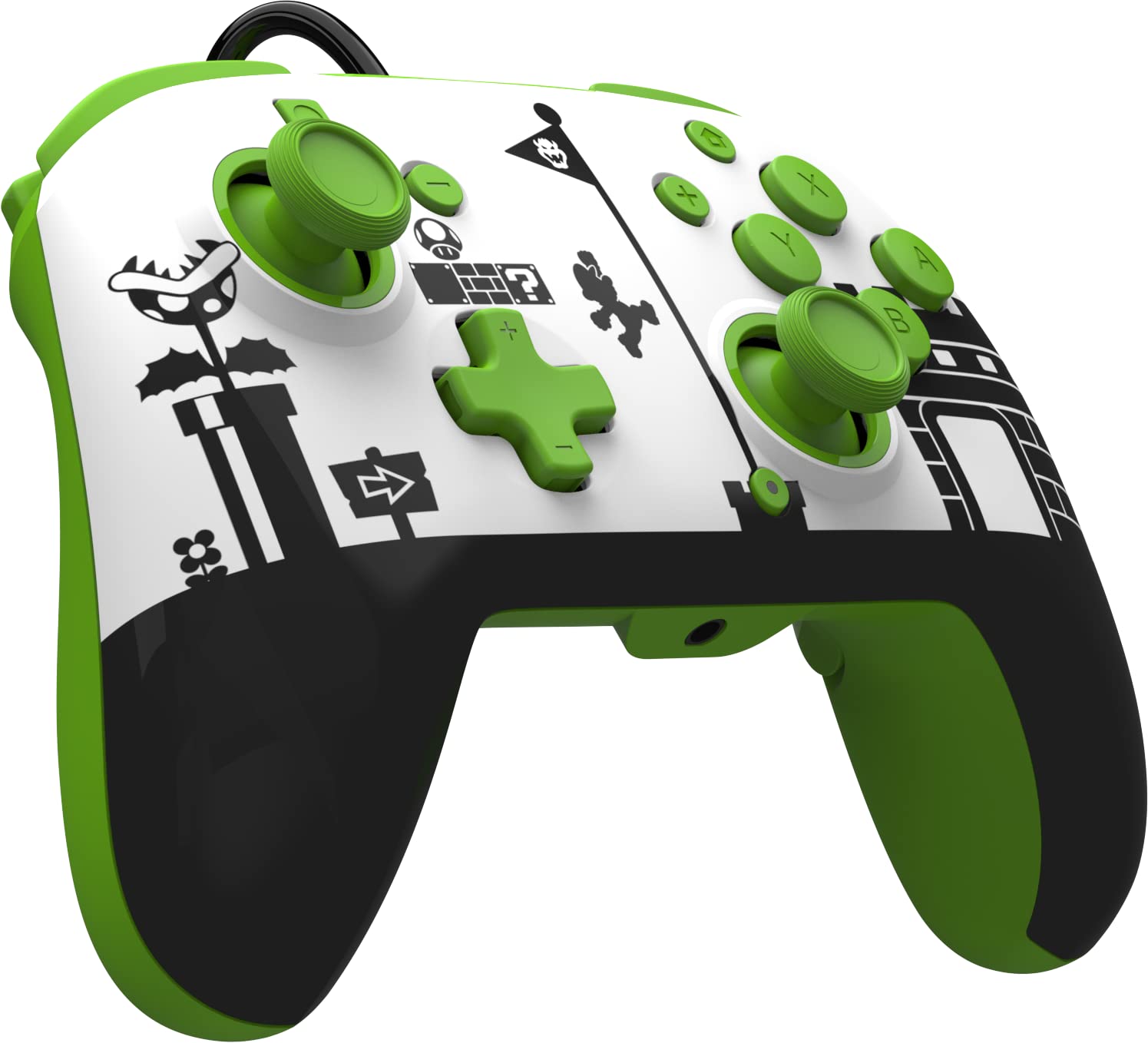 Rematch Super Mario Retro Green & White Wired Nintendo Switch Controller