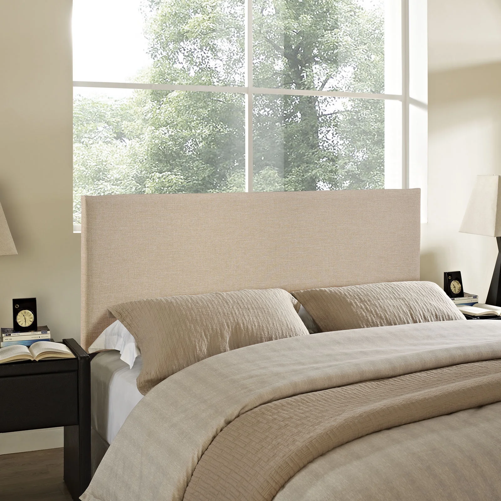 Modway Region Queen Upholstered Headboard in Cafe