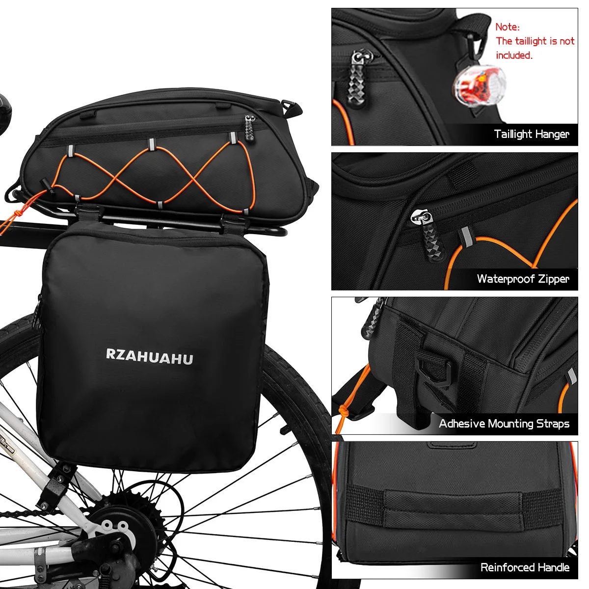 RZAHUAHU Bicycle bag,Cooler Rear Seat Cooler Cooler 2 Side Seat Cooler 2 Bike 3-in-1 Bike Waterproof Waterproof Rear Seat Bike Waterproof Rear
