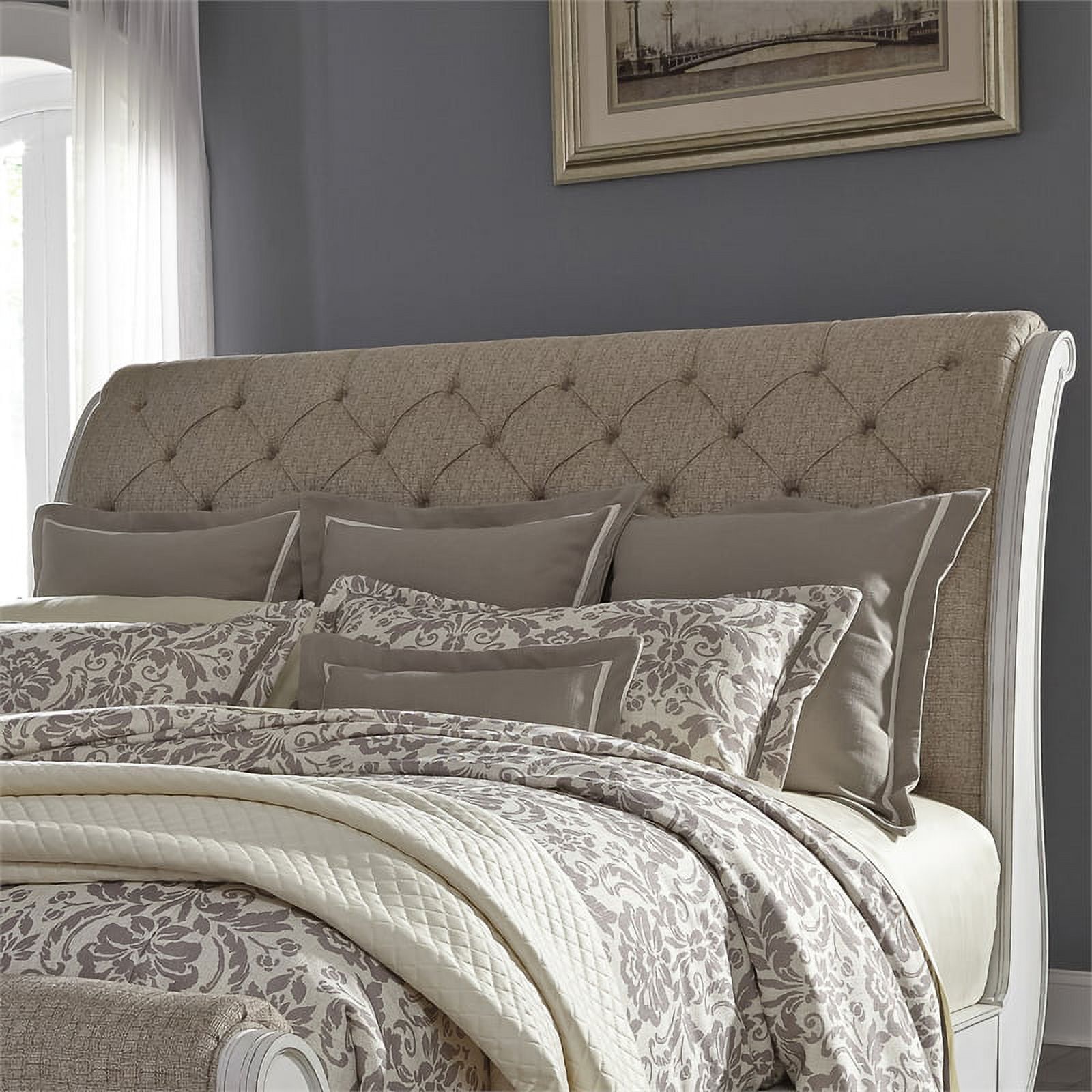 Abbey Park White King Uph Sleigh Headboard