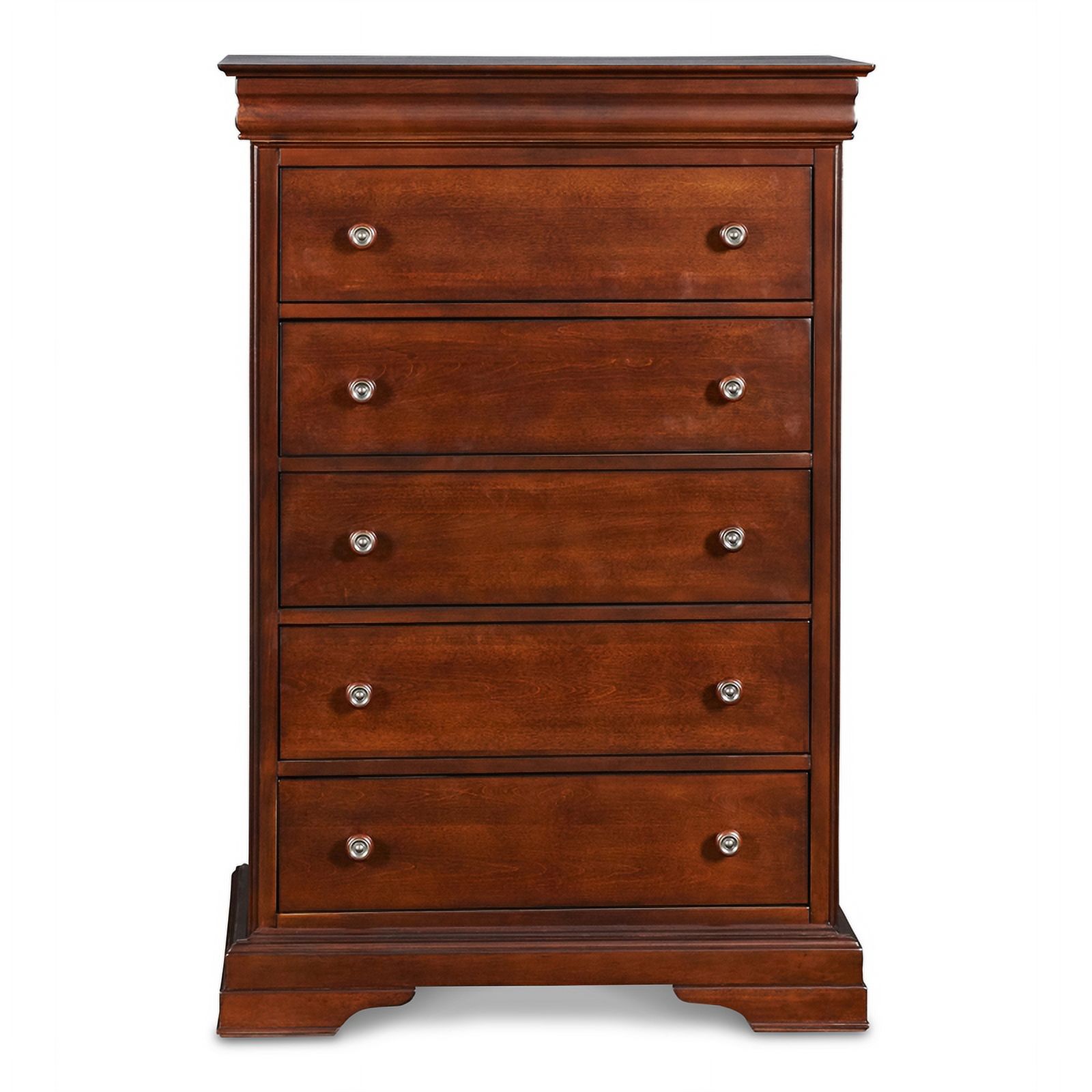 New Classic Versailles 4PC Wood Cal King Bedroom Set with Chest in Cherry