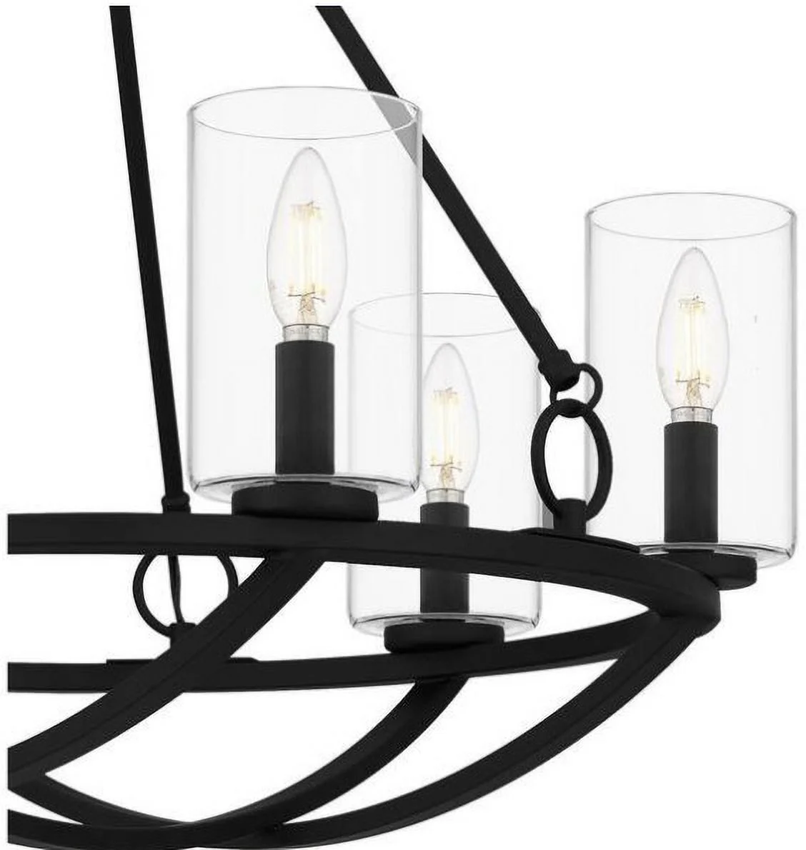 Valencia Place 6-Light Matte Black Chandelier with Clear Glass Shades