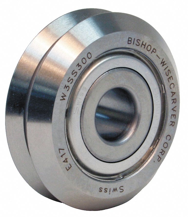 Bishop-Wisecarver Yoke Roller,49/64in Dia,Heavy,Dbl Shield  W1SS300