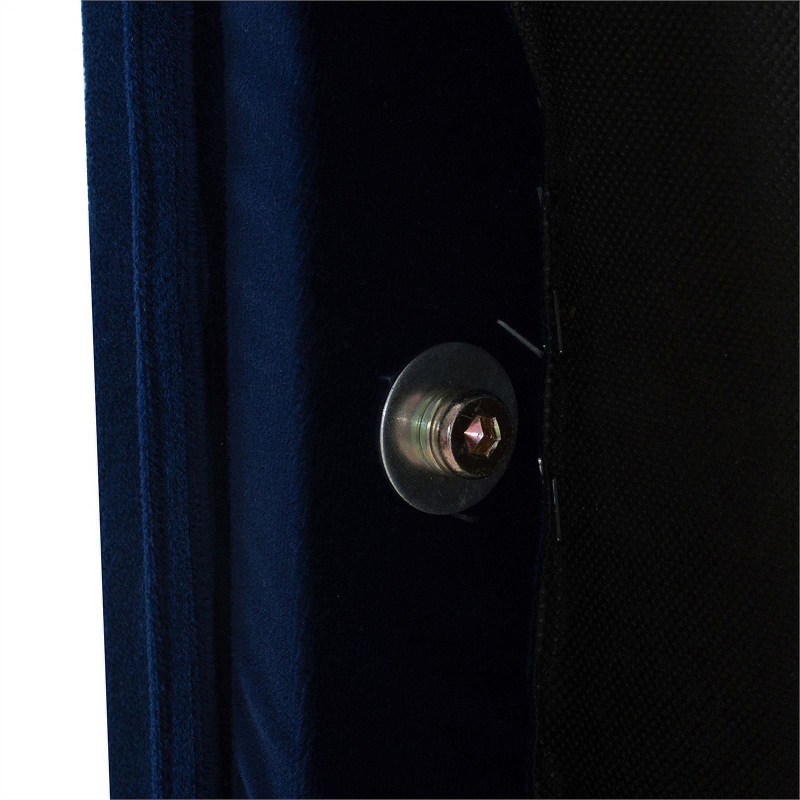 Maklaine Modern Hardwood Tufted Wingback Queen Bed in Navy Blue