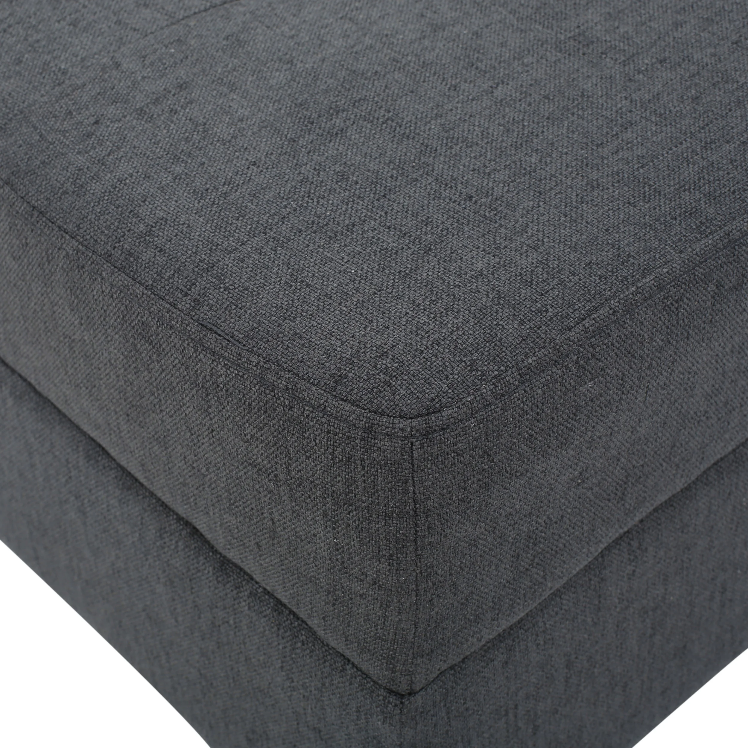 Noble House Sofija Fabric Tufted Ottoman, Dark Grey