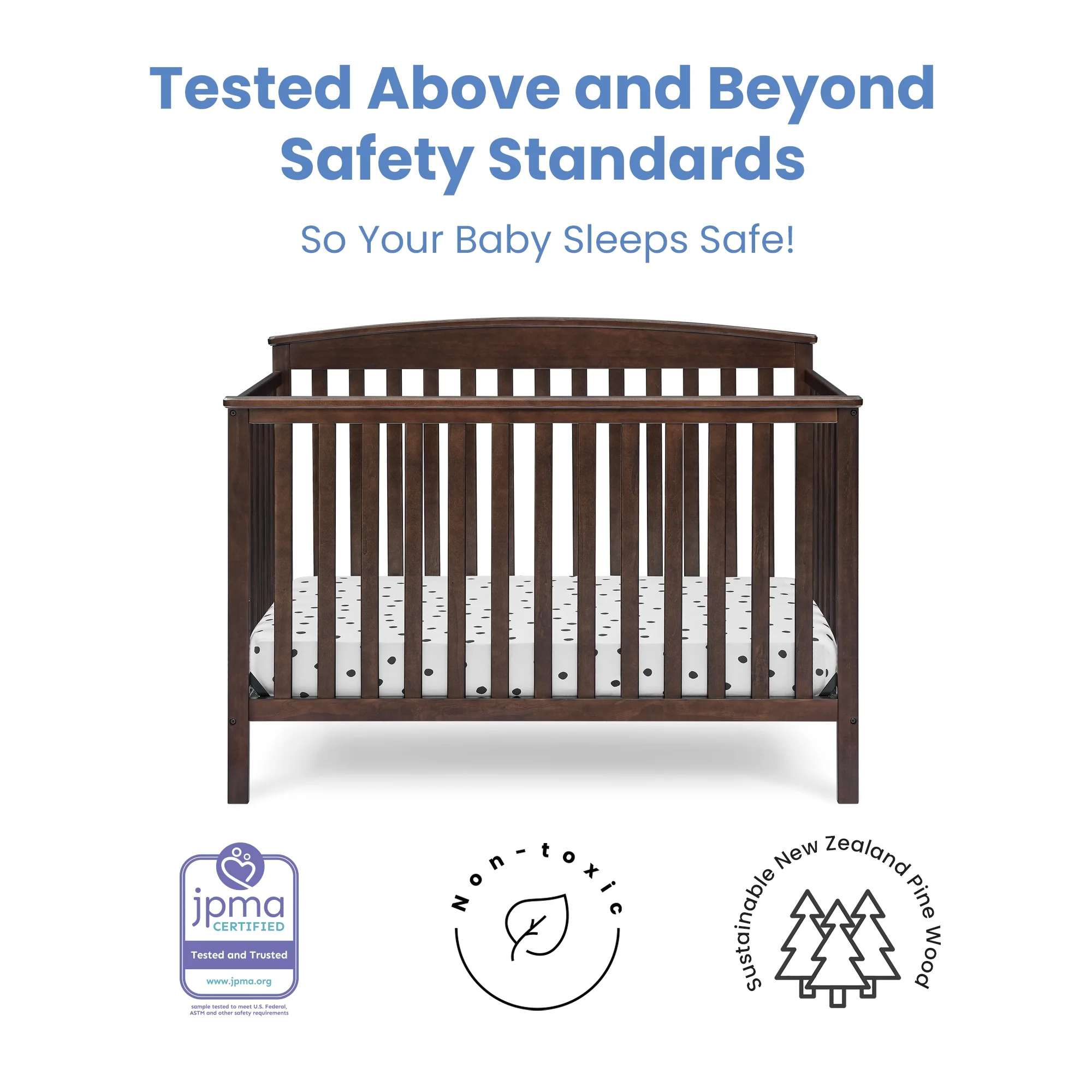 Delta Children Hanover 6-in-1 Convertible Baby Crib, Walnut Espresso