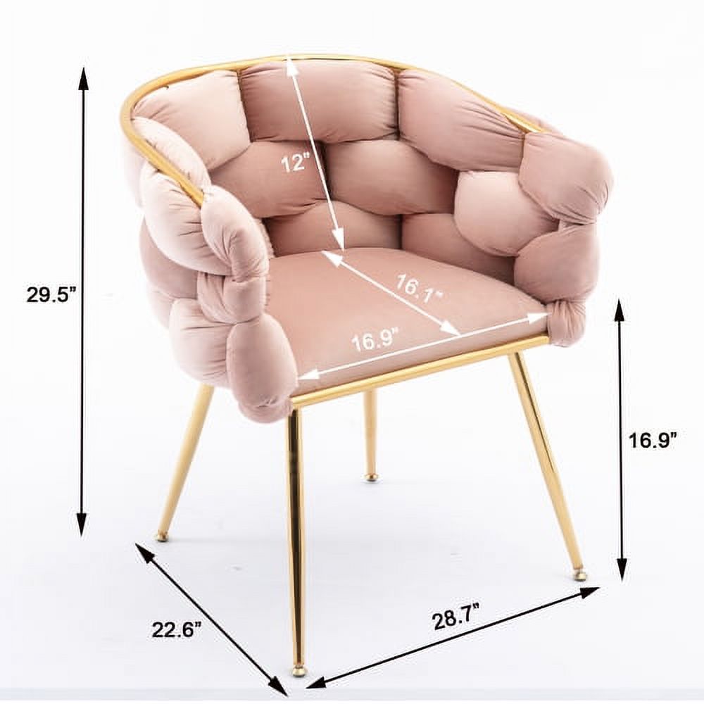 Luxury modern simple leisure velvet single sofa chair bedroom lazy person household dresser stool manicure table back chair pink