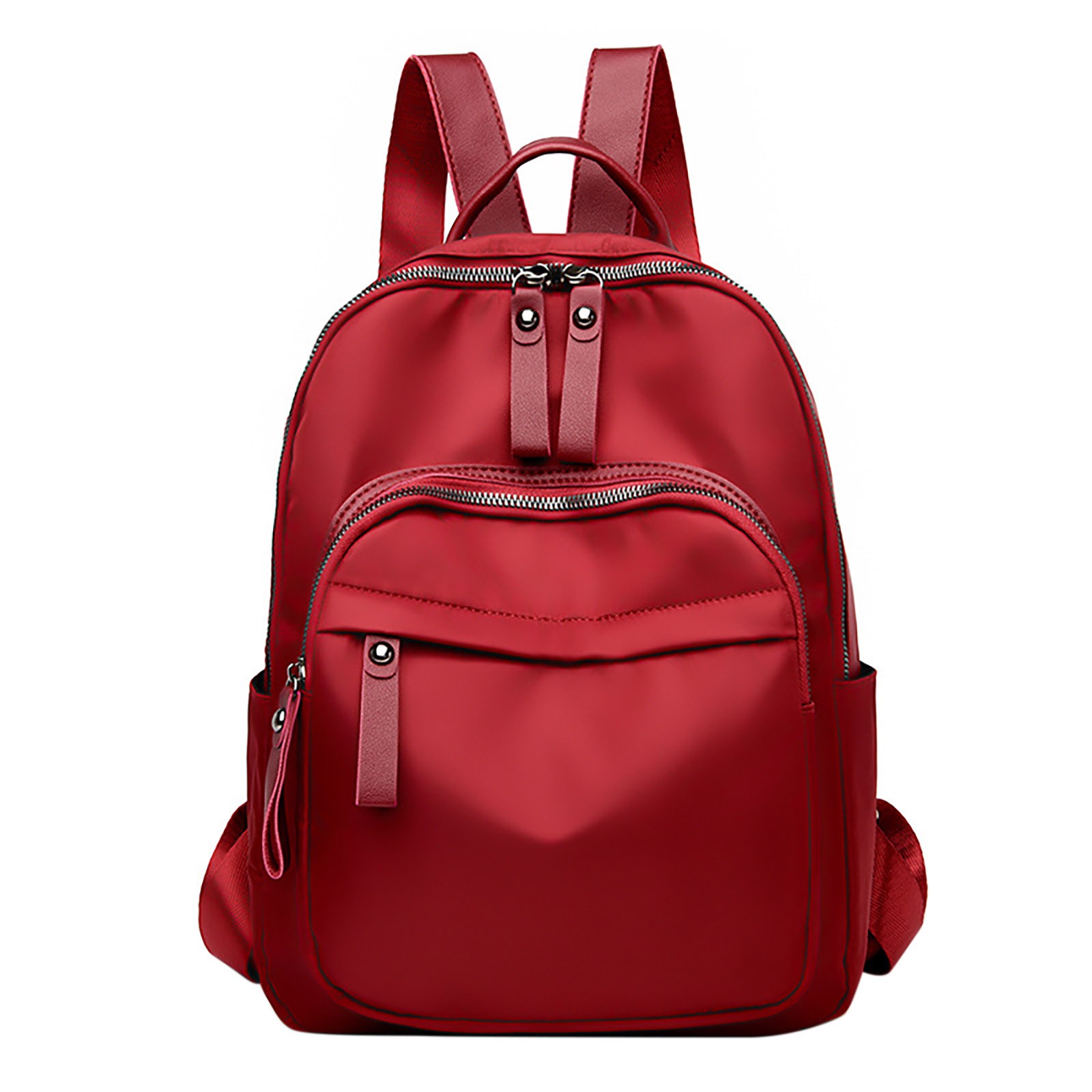 PMUYBHF Backpack School Teen Boy Ladies Fashion Solid Color Cloth Large Capacity Schoolbag Adjustable Shoulder Belt Double Zipper Backpack Laptop Bag Women's Shoulder Handbags Large