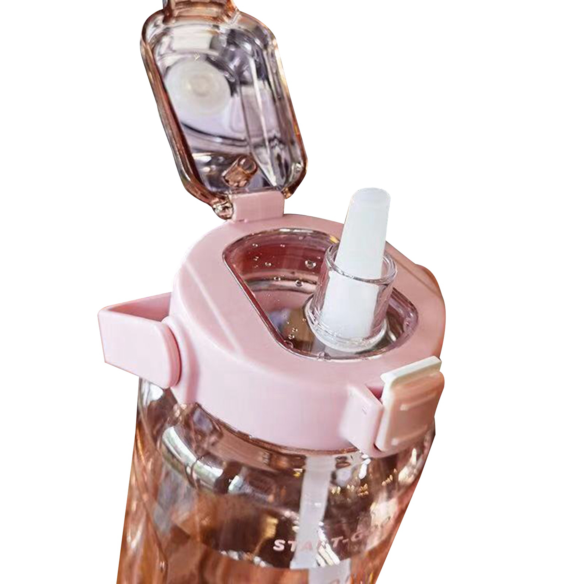 hirigin Water Cup with Silicone Straw Handle 2000ML Large Capacity Bottle