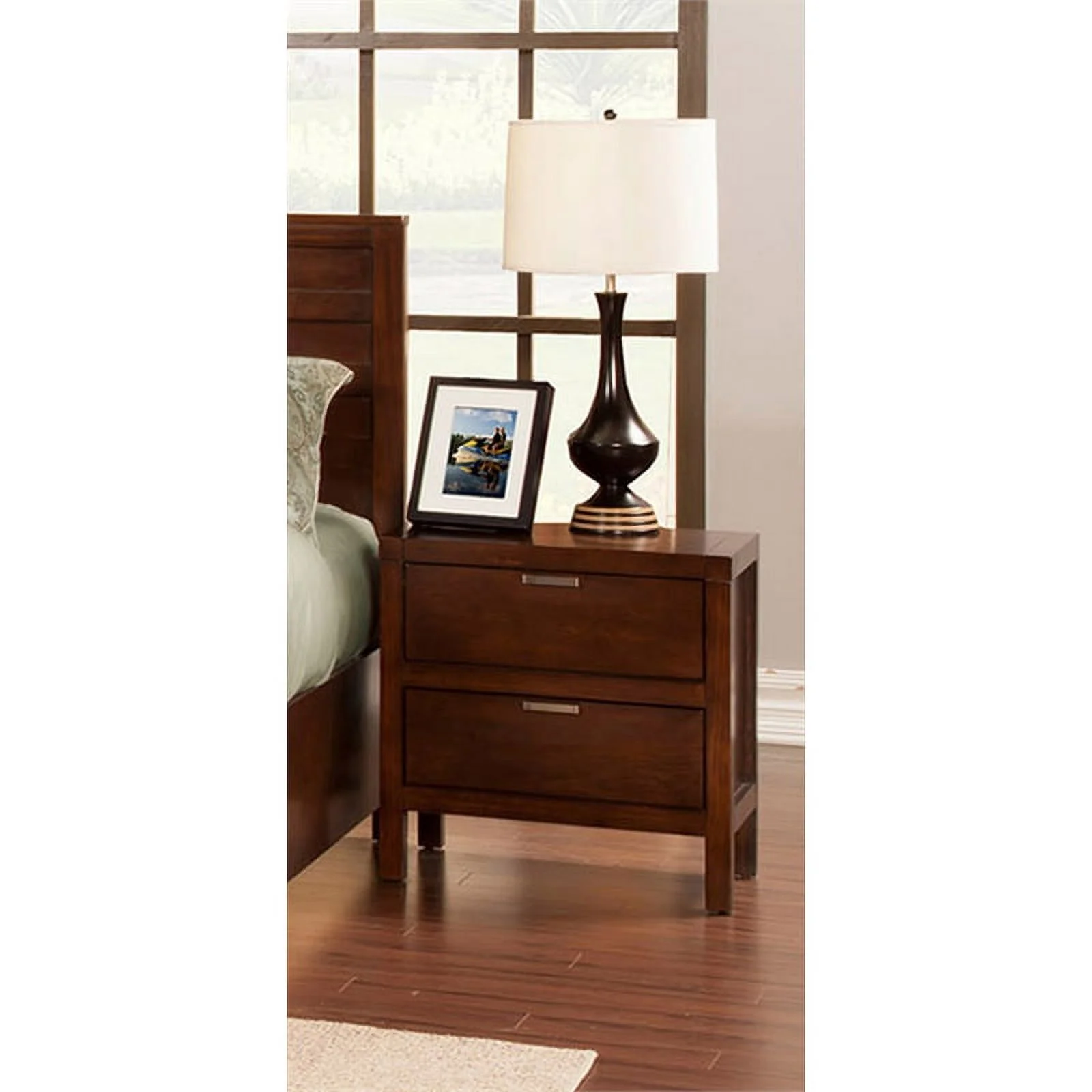 Home Square 3-Piece Set with 2 Nightstands & 7 Drawer Dresser in Cappuccino