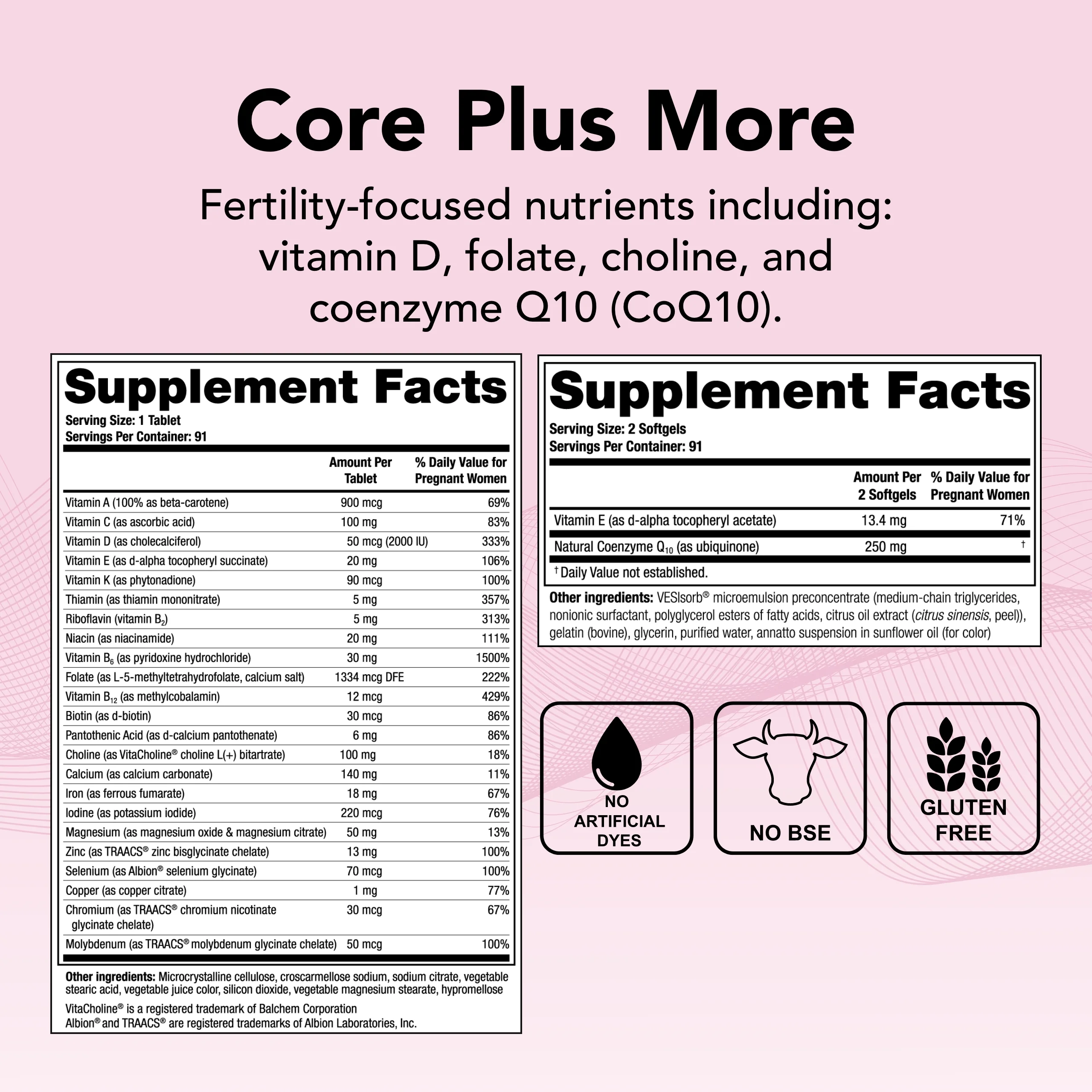 Theralogix TheraNatal OvaVite Preconception Prenatal Vitamin with CoQ10, 91 Day Supply