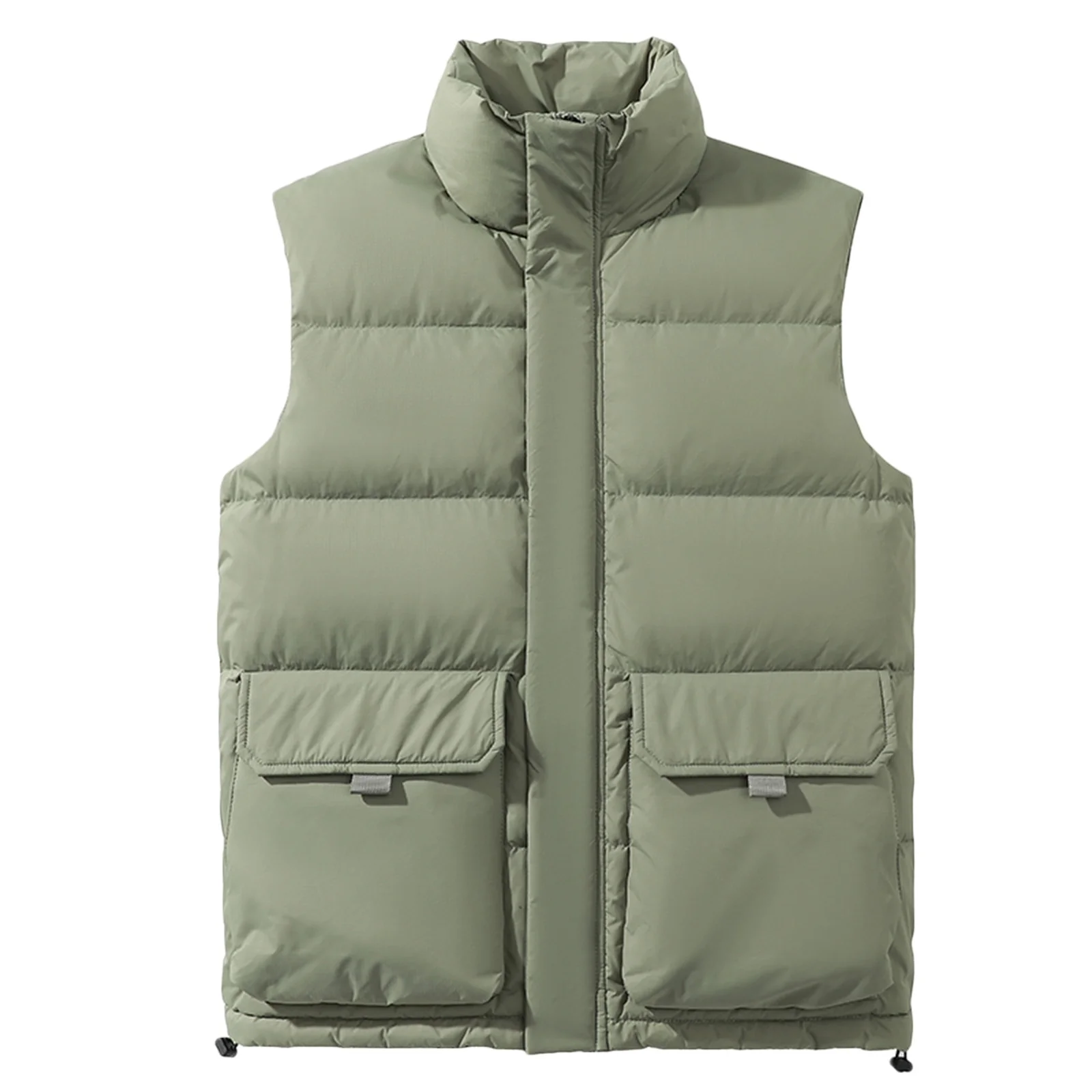 Mens Winter Vests Outerwear Men's Outdoor Casual Stand Collar Vest Padded Jacket Coat Vest Men's Padded Down Vest Winter Casual Work Sports Travel Outdoor Puffer Pockets