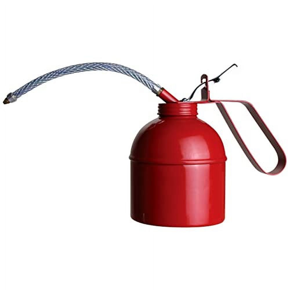 K Tool International 73902 1 Pint Oil Can with Flex Spout  for Garages, Repair Shops and DIY, Thumb Lever, 500 ml, Red
