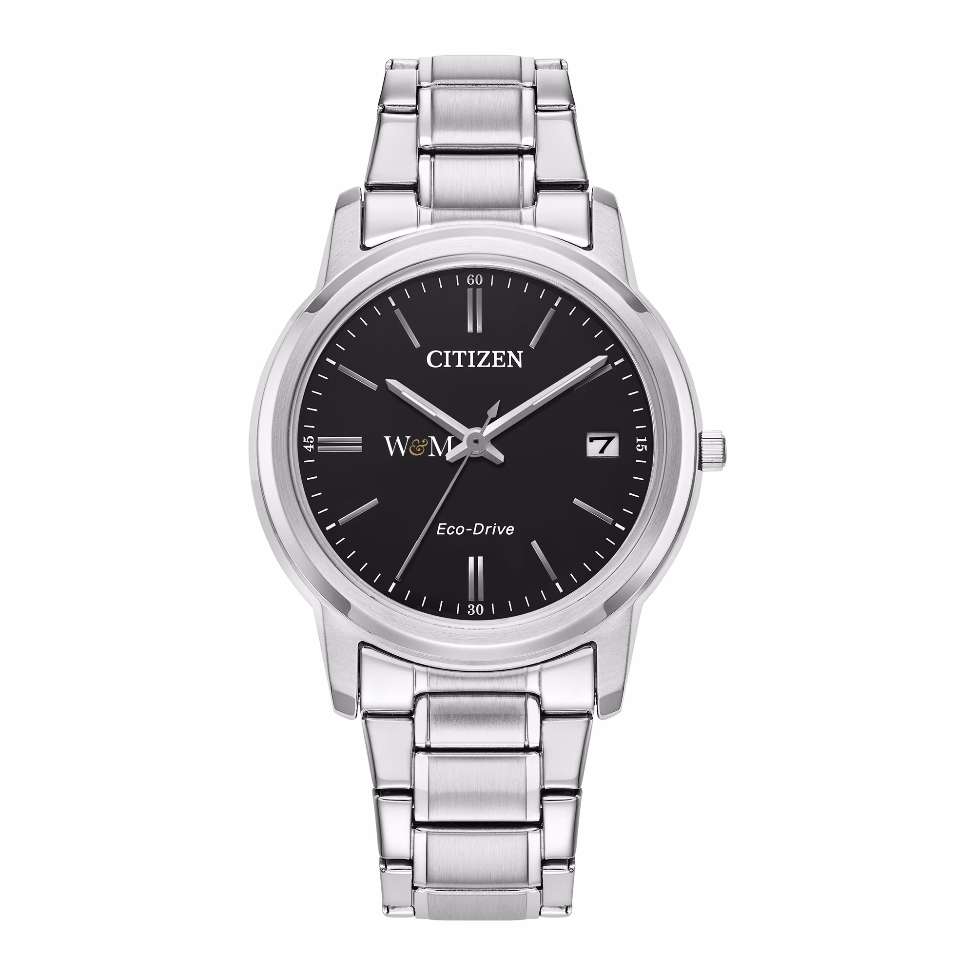 Women's Citizen Watch Silver William & Mary Tribe Eco-Drive Black Dial Stainless Steel Watch