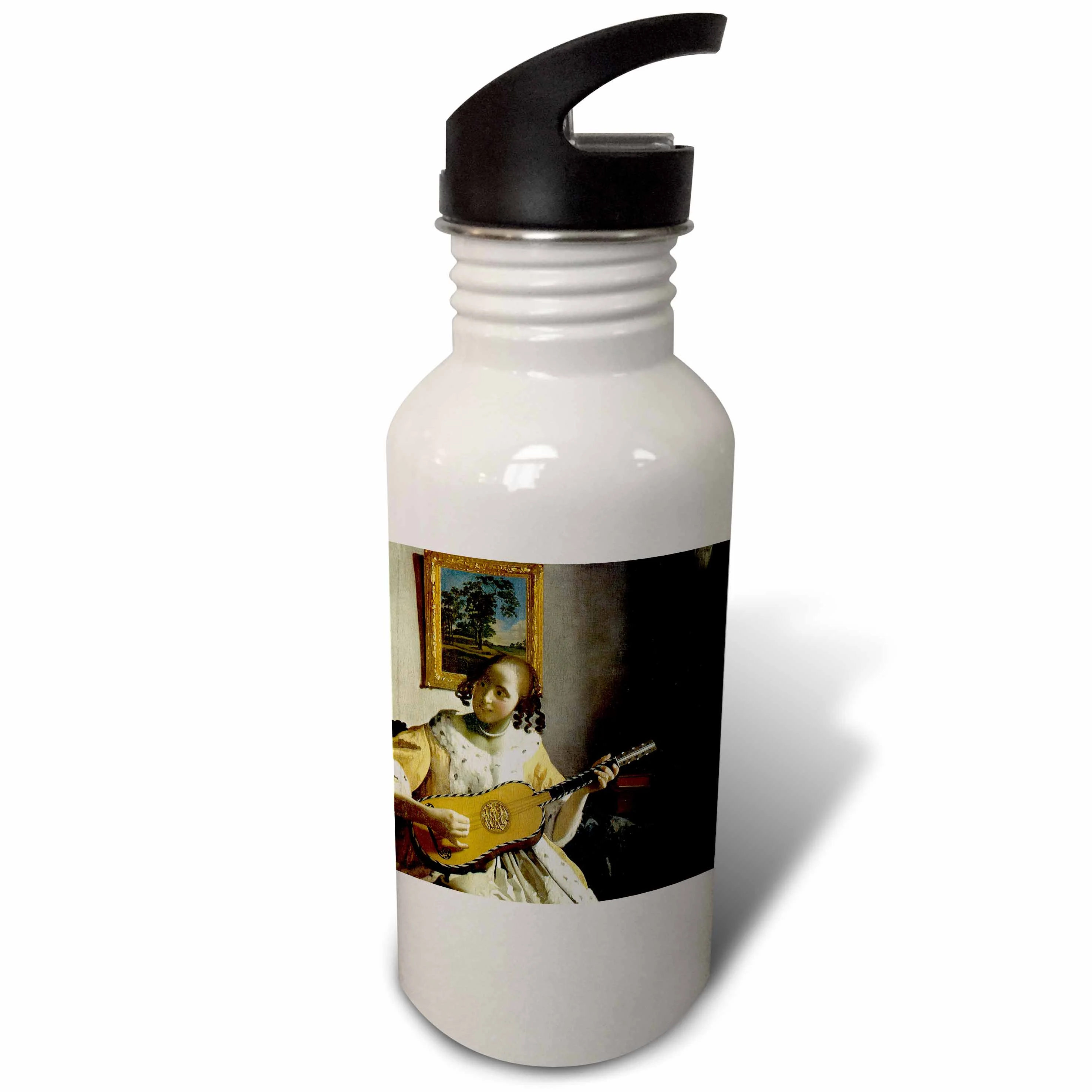 The Guitar Player, c. 1672 by Johannes Vermeer Woman Playing Guitar 21 oz Sports Water Bottle wb-173836-1