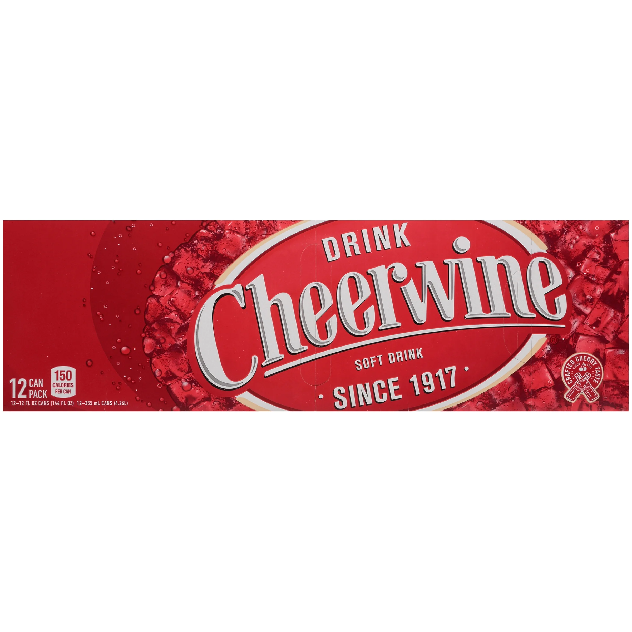 Cheerwine Uniquely Sparkling Cherry Soft Drink, 12 fl oz, 12-Pack