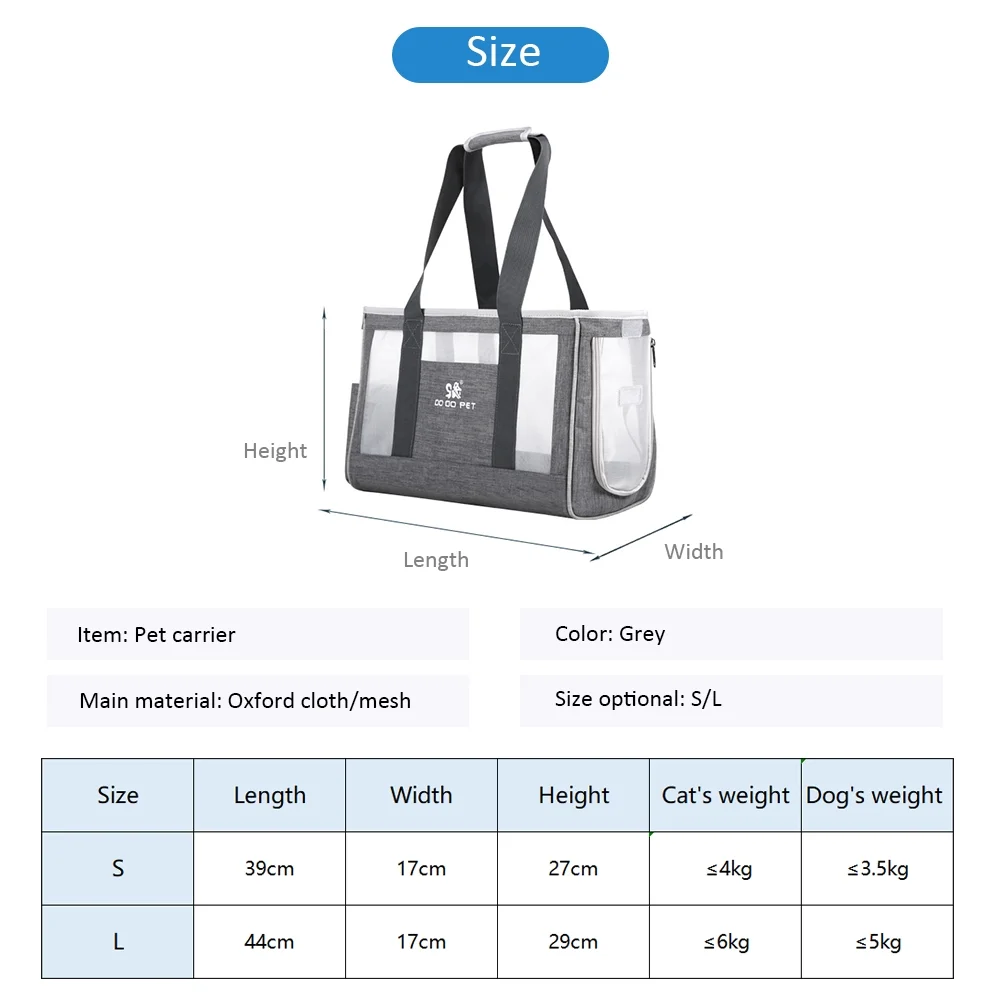 MABOTO Portable Pet Cats Dogs Carrier Cat Dog Pet Travel Bag Designed for Travel Hiking Walking Outdoor for Weight within 6kg