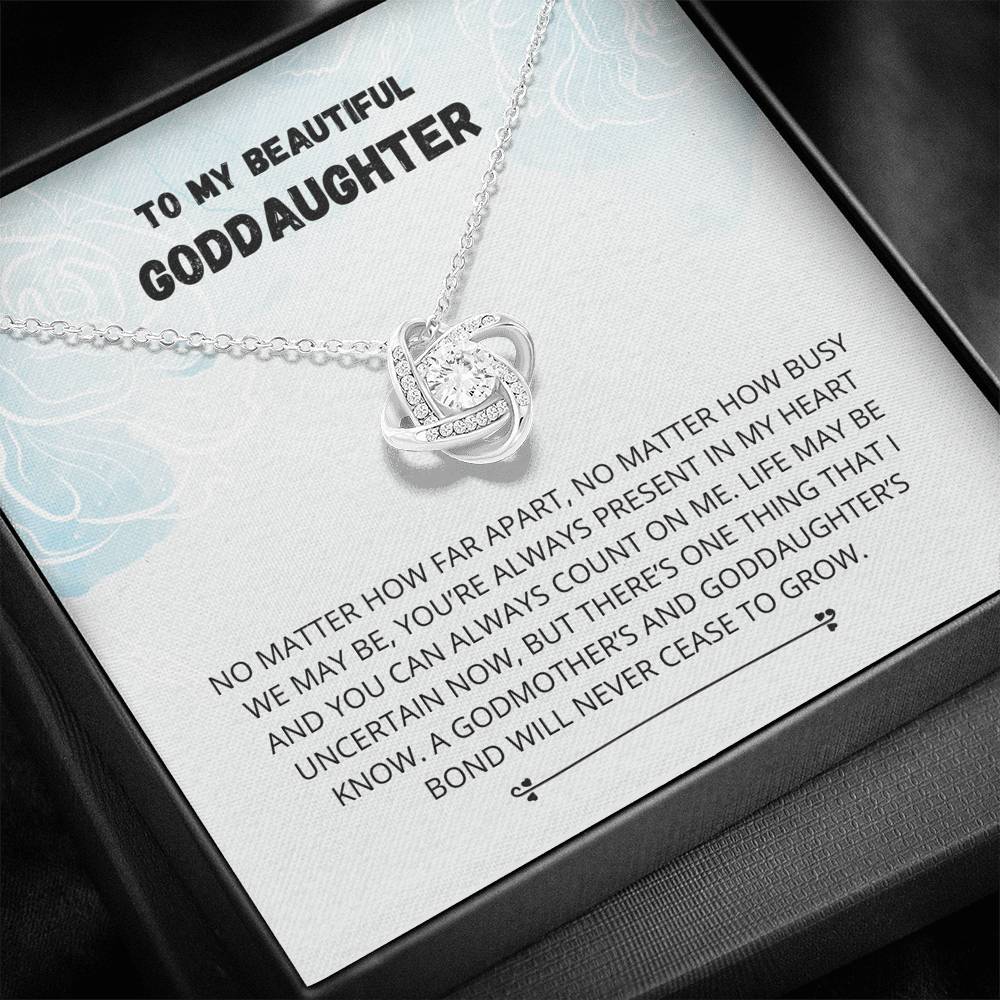 Goddaughter Gifts from Godmother- Baptism Love Knot Necklace