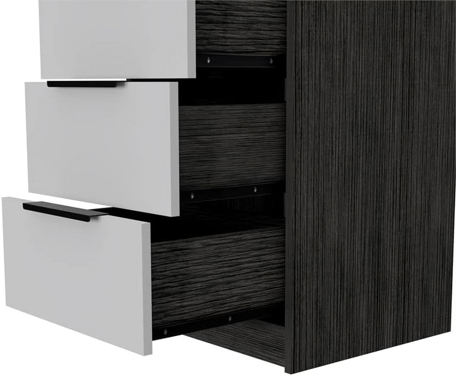 xrboomlife Modern 5-Drawer Engineered Wood Dresser in Smoky Oak/White