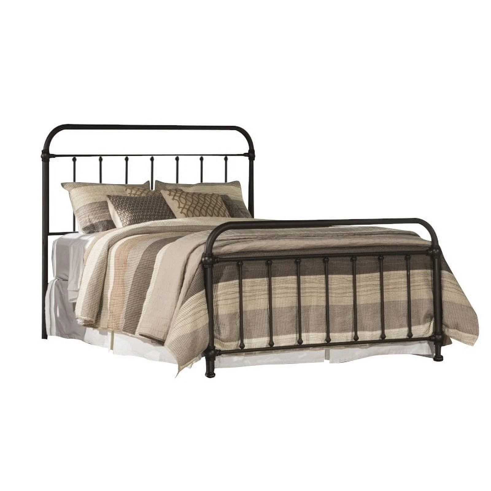 Bowery Hill Farmhouse Full Metal Spindle Panel Bed in Dark Bronze