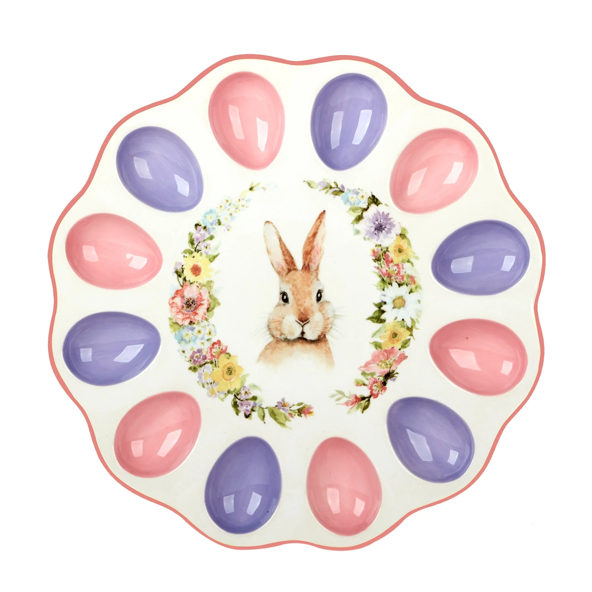 Certified International  Easter Garden 3-D Deviled Egg Plate, 12
